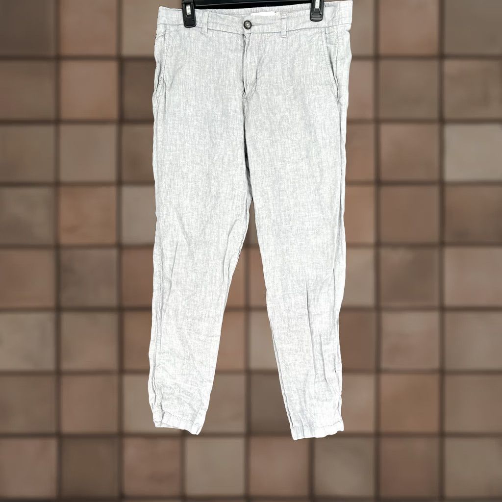 Rue Porter Porter and Ash 100% Linen Pants Drawstring Pockets Size 32 Light Blue Size US 32 / EU 48 - 1 Thumbnail