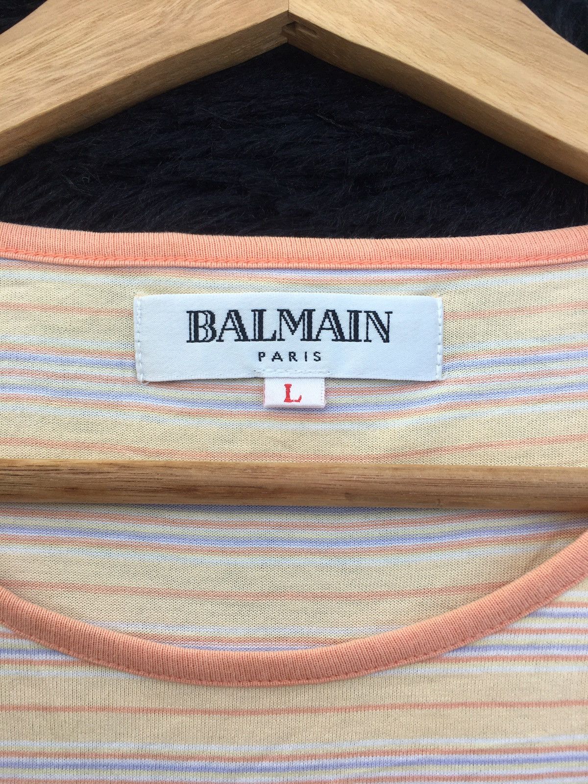 Balmain Rare Vintage BALMAIN Stripes Tshirt Size US L / EU 52-54 / 3 - 8 Thumbnail