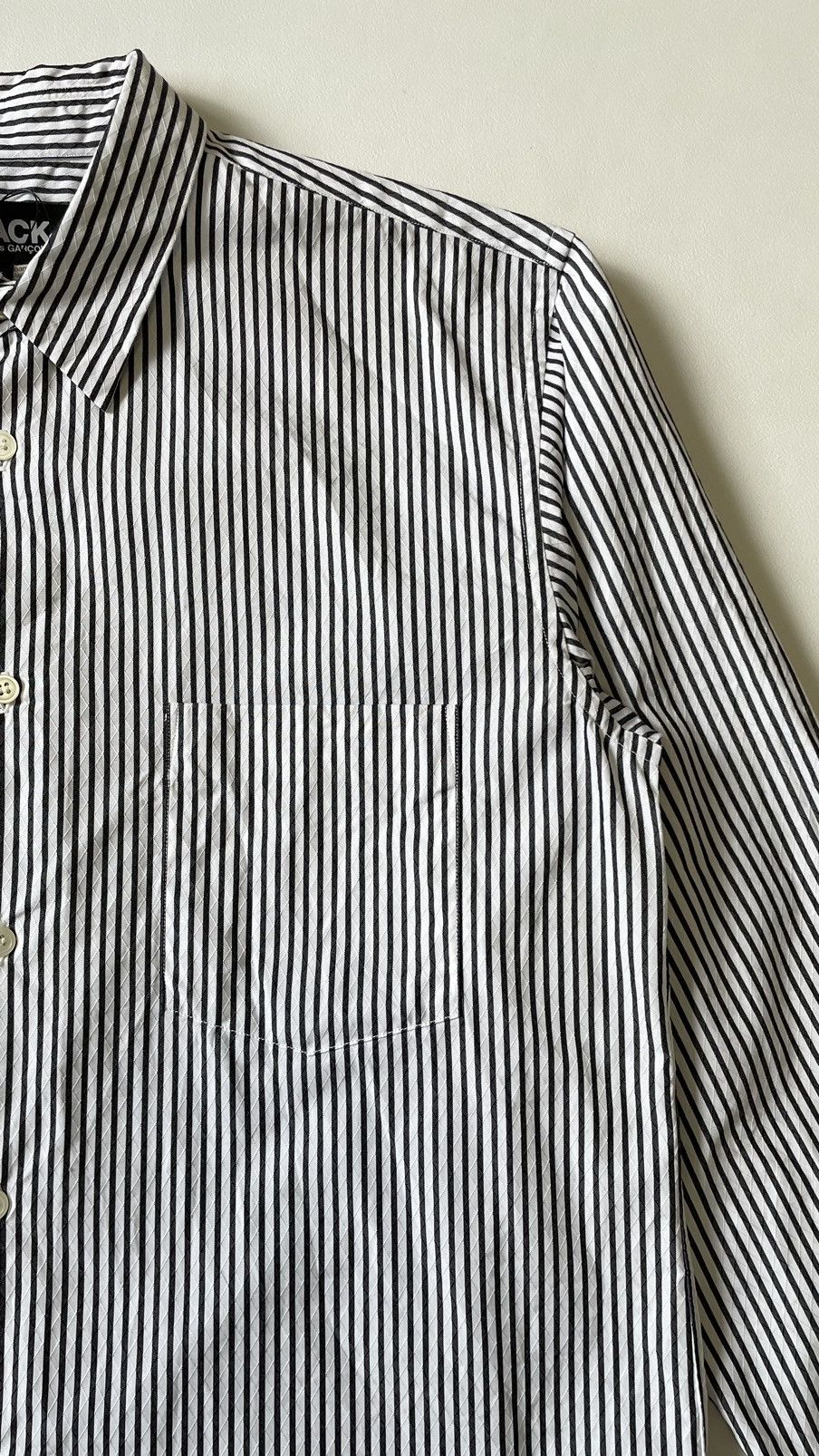 Comme des Garcons ‘Dip Dye Hem’ Striped Cotton Shirt Size US M / EU 48-50 / 2 - 5 Thumbnail
