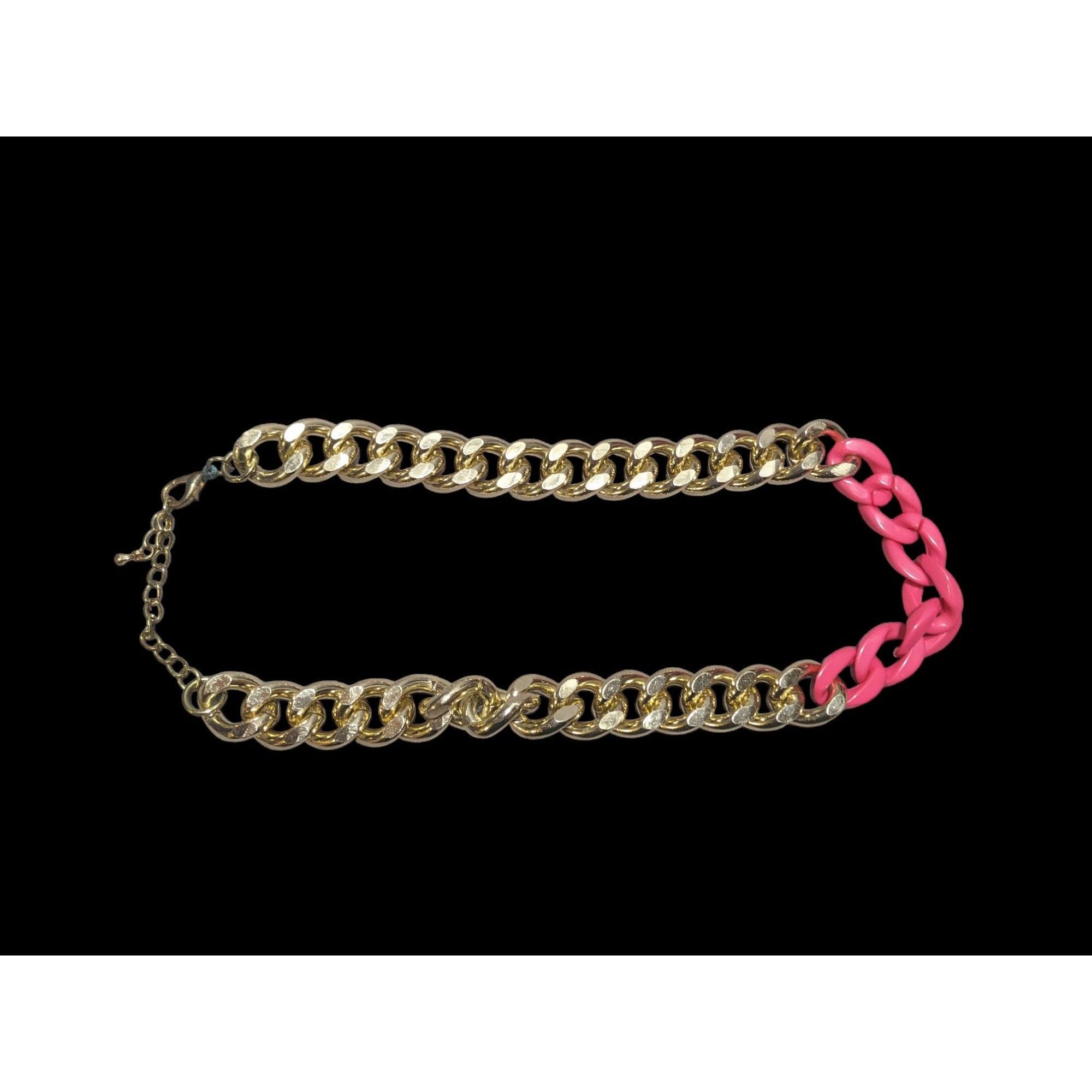 Other Chunky 80s Gold & Pink Chain Necklace Size ONE SIZE - 3 Thumbnail