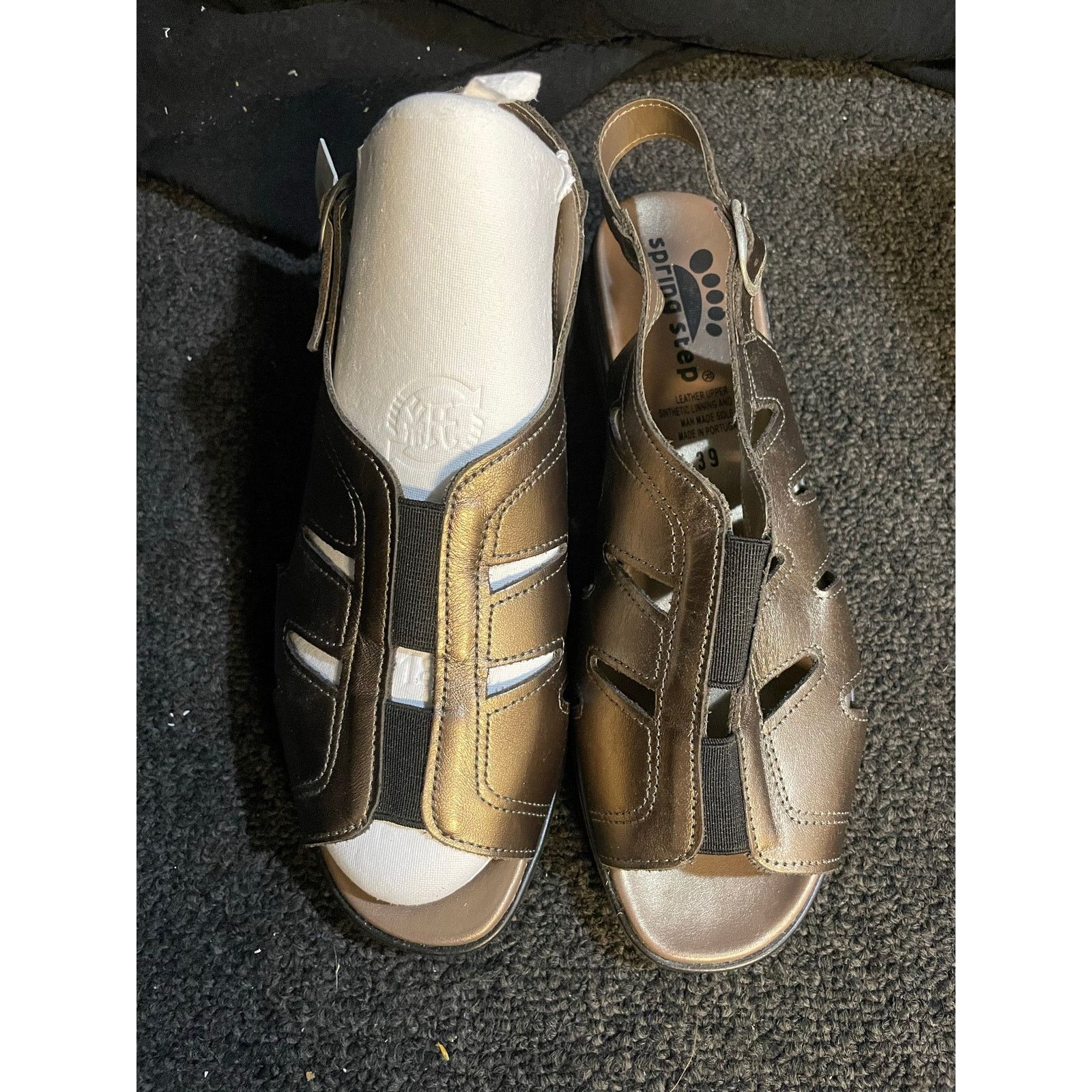 Other Women’s Spring Step Bronze & Black Slingback Sandals 39 NEW Size US 8 / IT 38 - 2 Thumbnail