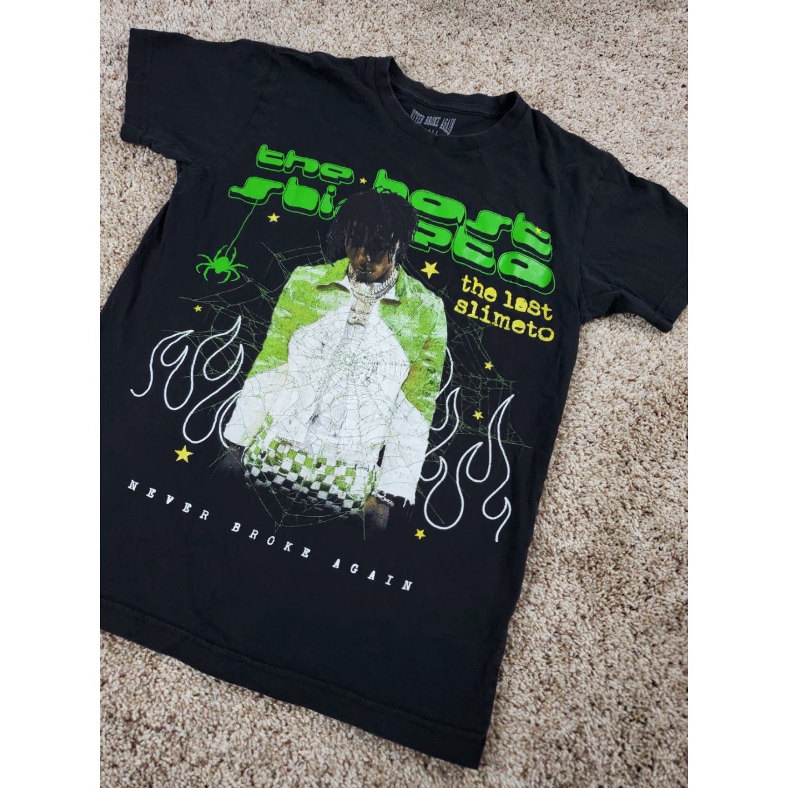 NBA Never Broke Again NBA Youngboy X Spider Worldwide T Shirt Small Men Black Graphic Print Crew Neck Short Sleeve 2010-2019 Vintage No Size US S / EU 44-46 / 1 - 2 Thumbnail
