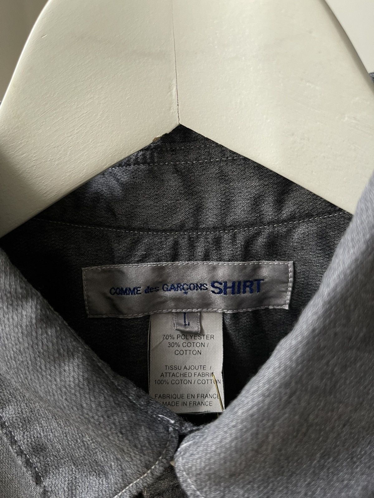 Comme des Garcons × Comme des Garcons SHIRT Comme Des Garcons Shirt AW12 Black Gray Panelled Dyed Shirt Size US L / EU 52-54 / 3 - 7 Thumbnail