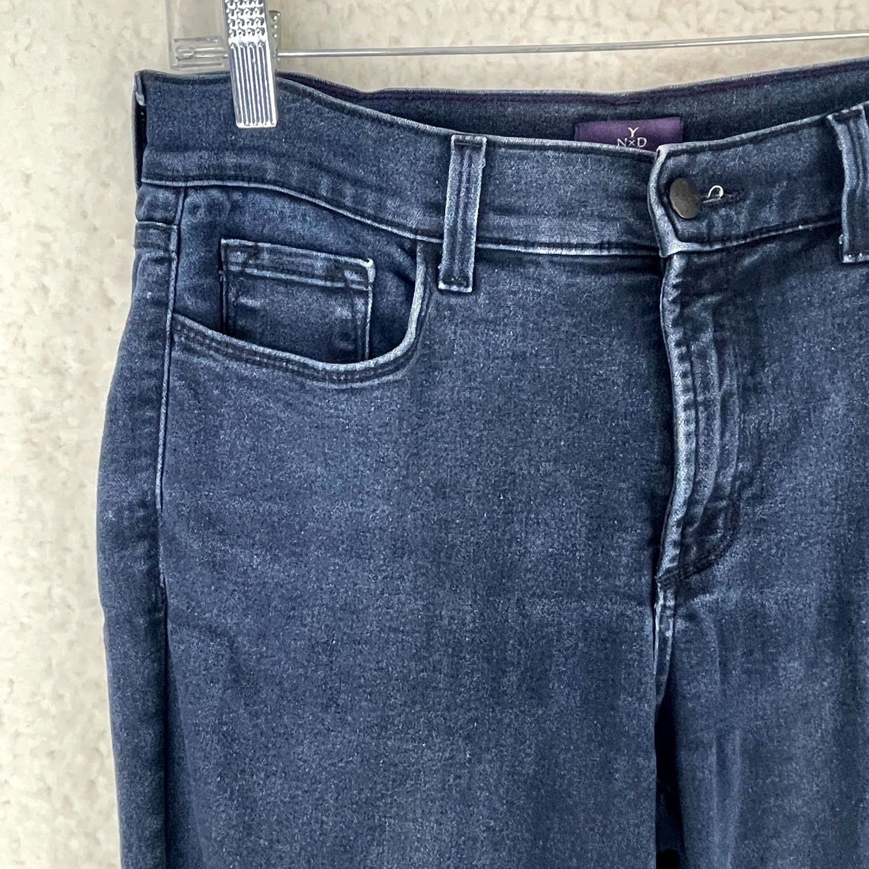 NYDJ NYDJ Blue Denim Embellished Straight Leg Jeans Womens Size 8 Casual Modern City USA Stretch Regular 5-Pocket Blue Denim Try-ons Size 30" / US 8 / IT 44 - 4 Thumbnail