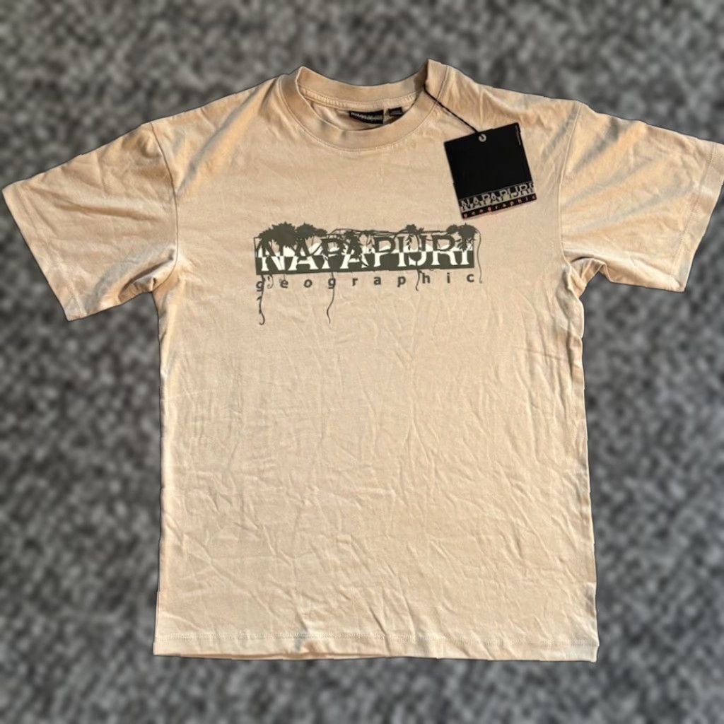 Napapijri Napapijri T-Shirt Beige Crew Neck Short Sleeve Logo Regular Size S Men NWT NWT Size US S / EU 44-46 / 1 - 1 Thumbnail