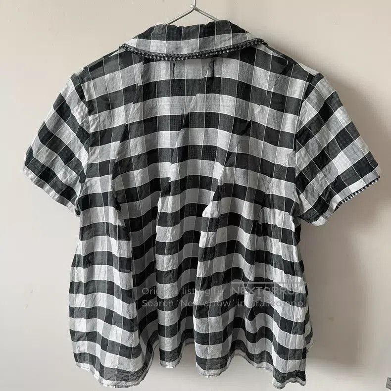 Comme des Garcons Comme des Garcons Silk-cotton checked shirt with checkerbo Size S / US 4 / IT 40 - 3 Thumbnail