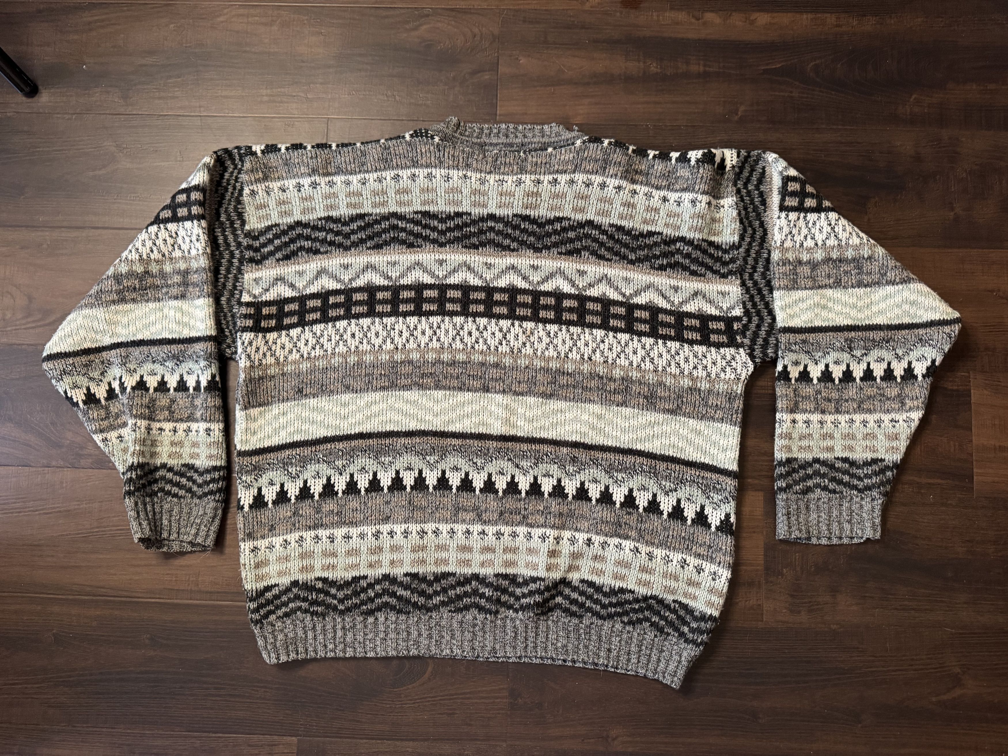 Bugle Boy Vintage 90s Bugle Boy L Sweater Knit Abstract Gray Size US L / EU 52-54 / 3 - 2 Thumbnail