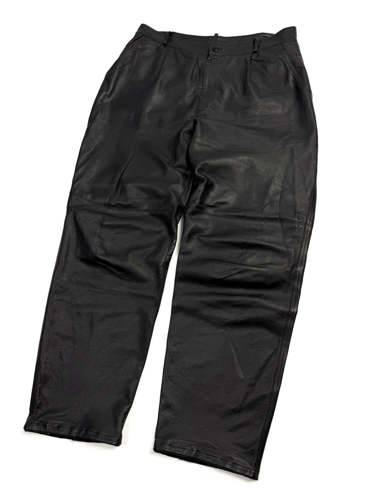 Leather Vintage Leonardo Vera Pelle Italy Leather Pants Relaxed Fit Size US 34 / EU 50 - 5 Thumbnail