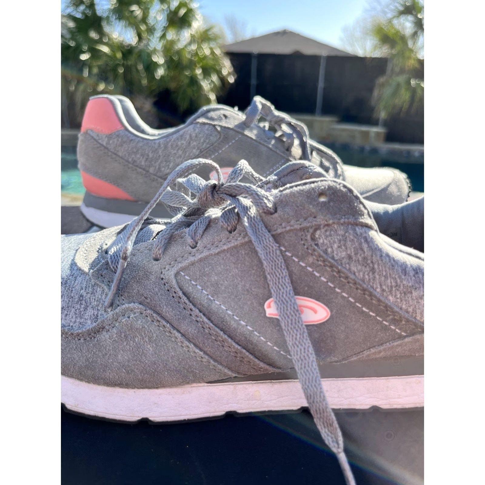 Vintage Dr. Scholl's Sneakers Gray Pink Lace Up Leather Comfort Athletic Women's Shoes Size 11 Preowned Good Size US 11 / IT 41 - 6 Thumbnail