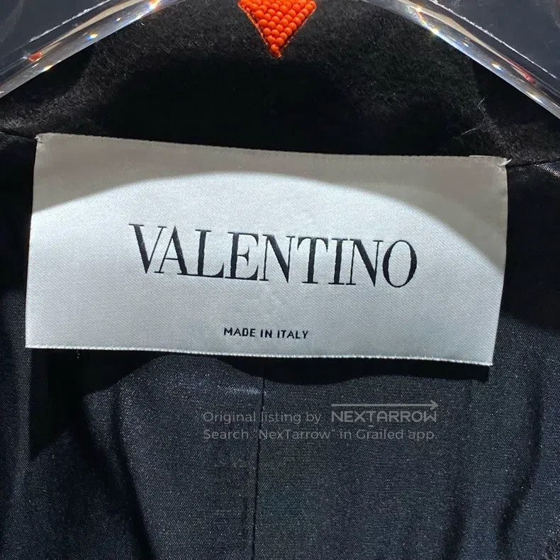 Valentino Valentino Black beaded heavy patchwork wool coat Size US XXS / EU 40 - 3 Thumbnail