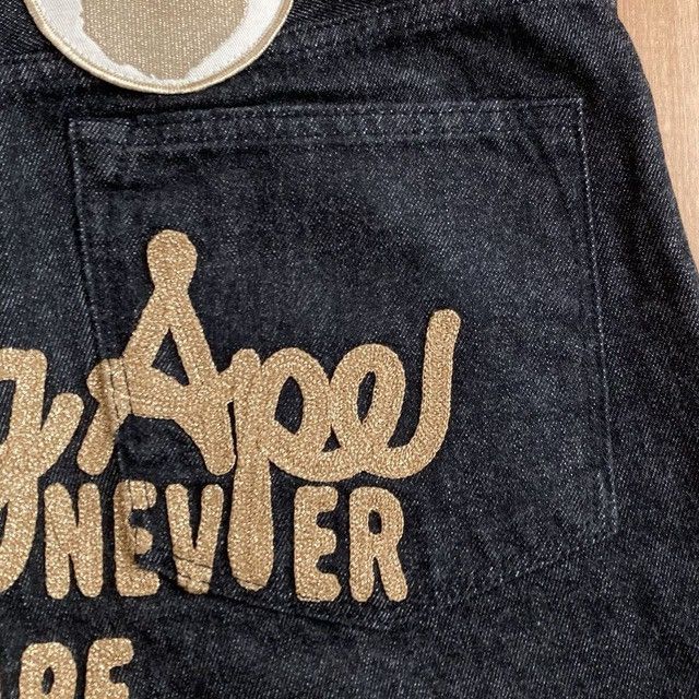 Bape BAPE Champion gold embroidered black denim pants ★size M Size US 32 / EU 48 - 4 Thumbnail