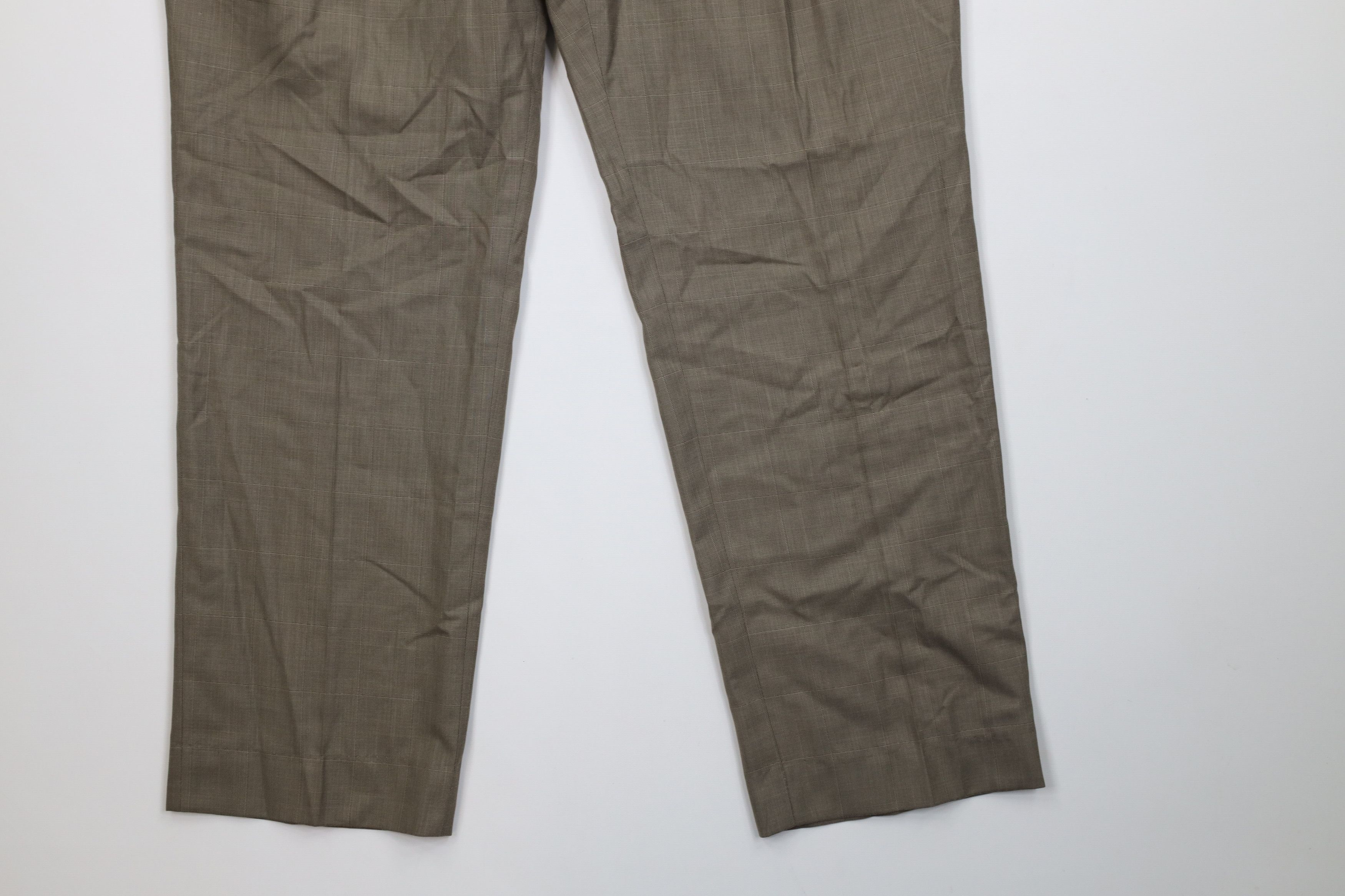 Ralph Lauren Vintage Ralph Lauren Knit Wide Leg Chino Pants Beige Plaid Size US 38 / EU 54 - 4 Thumbnail