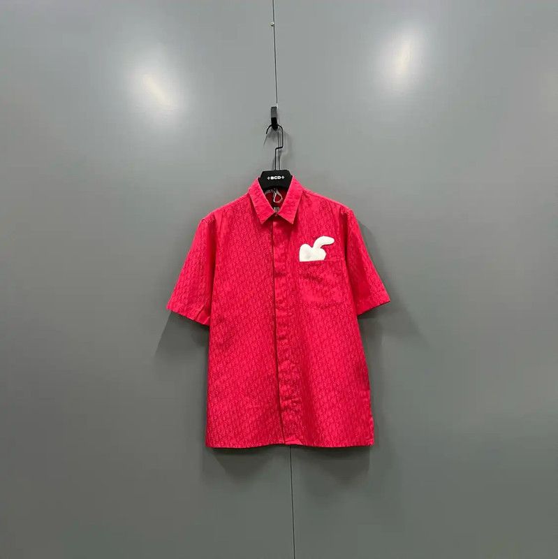 Dior Dior Red Logo Short Sleeve Shirt 0089 Size US M / EU 48-50 / 2 - 1 Thumbnail