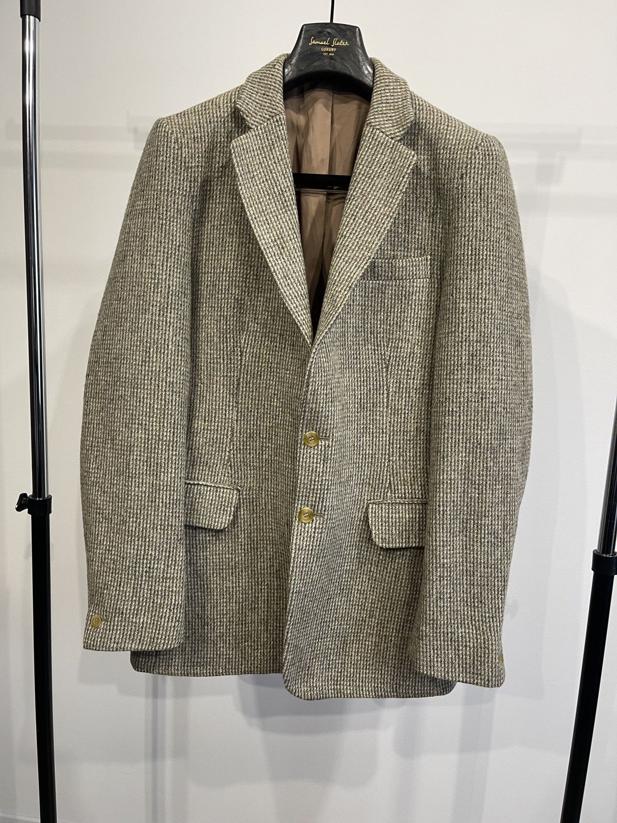 Harris Tweed 🔥Harris tweed wool blazer beige sport coat jacket 40L Size 40L - 2 Thumbnail