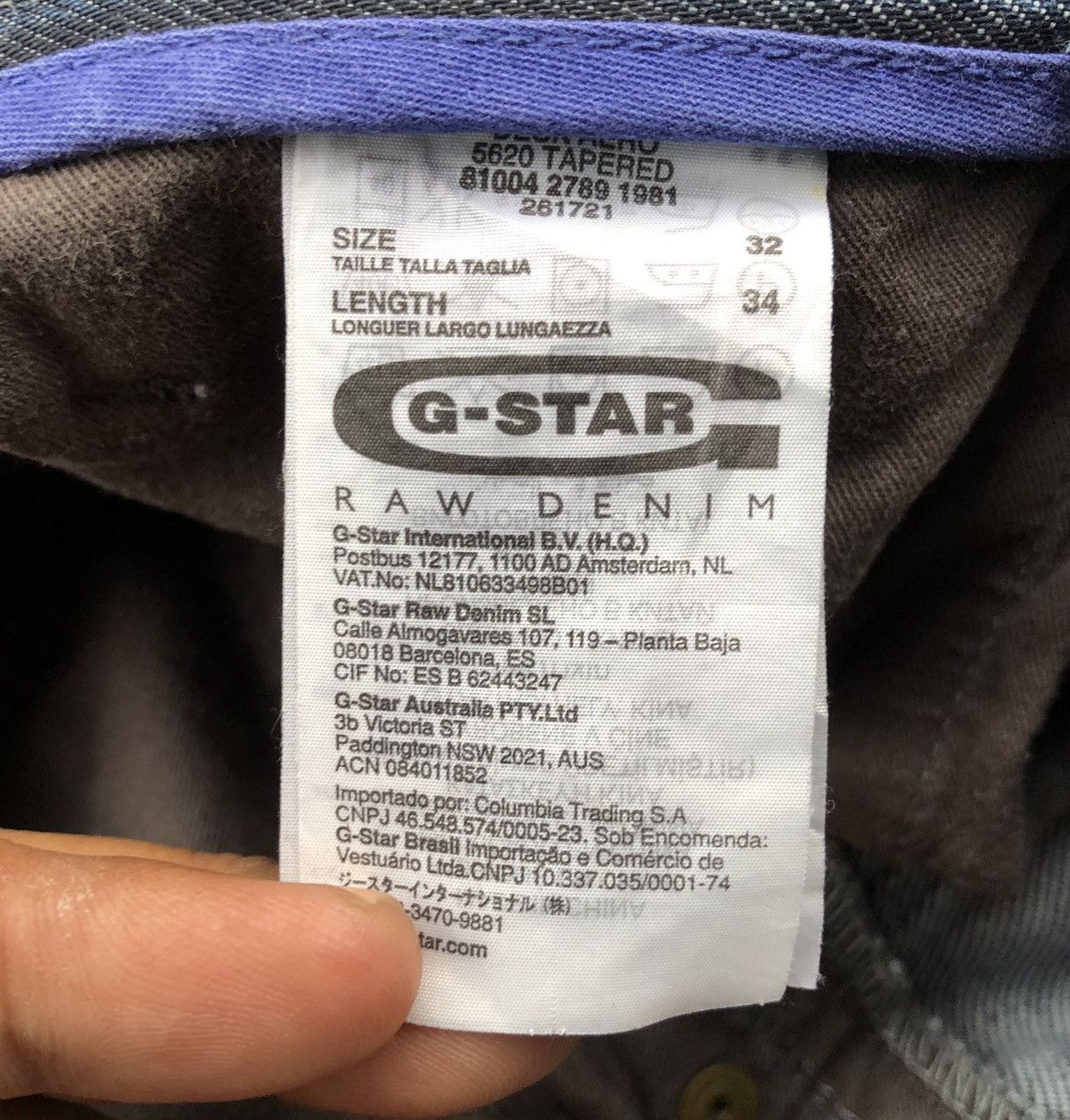 G-Star Vintage G-Star General Tapered Extract Straight Cut Jeans Size US 33 - 21 Thumbnail