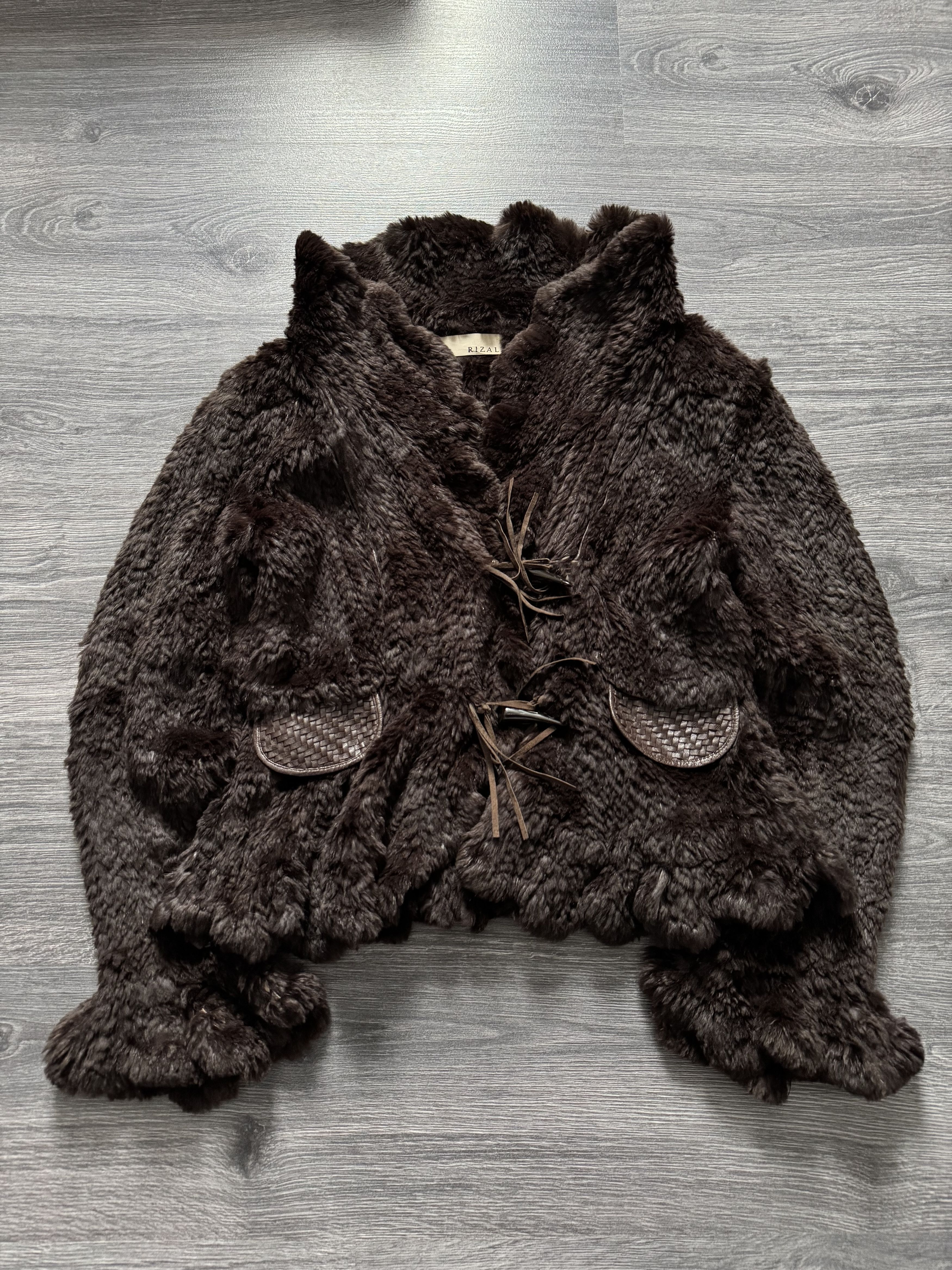 Japanese Brand Rizal Women's Real Fur and Leather Jacket Brown Luxury Coat Size M / US 6-8 / IT 42-44 - 1 Thumbnail