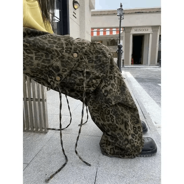Japanese Brand × Vintage Retro leopard print paratrooper multi-pocket cargo trousers Size US 28 / EU 44 - 3 Thumbnail