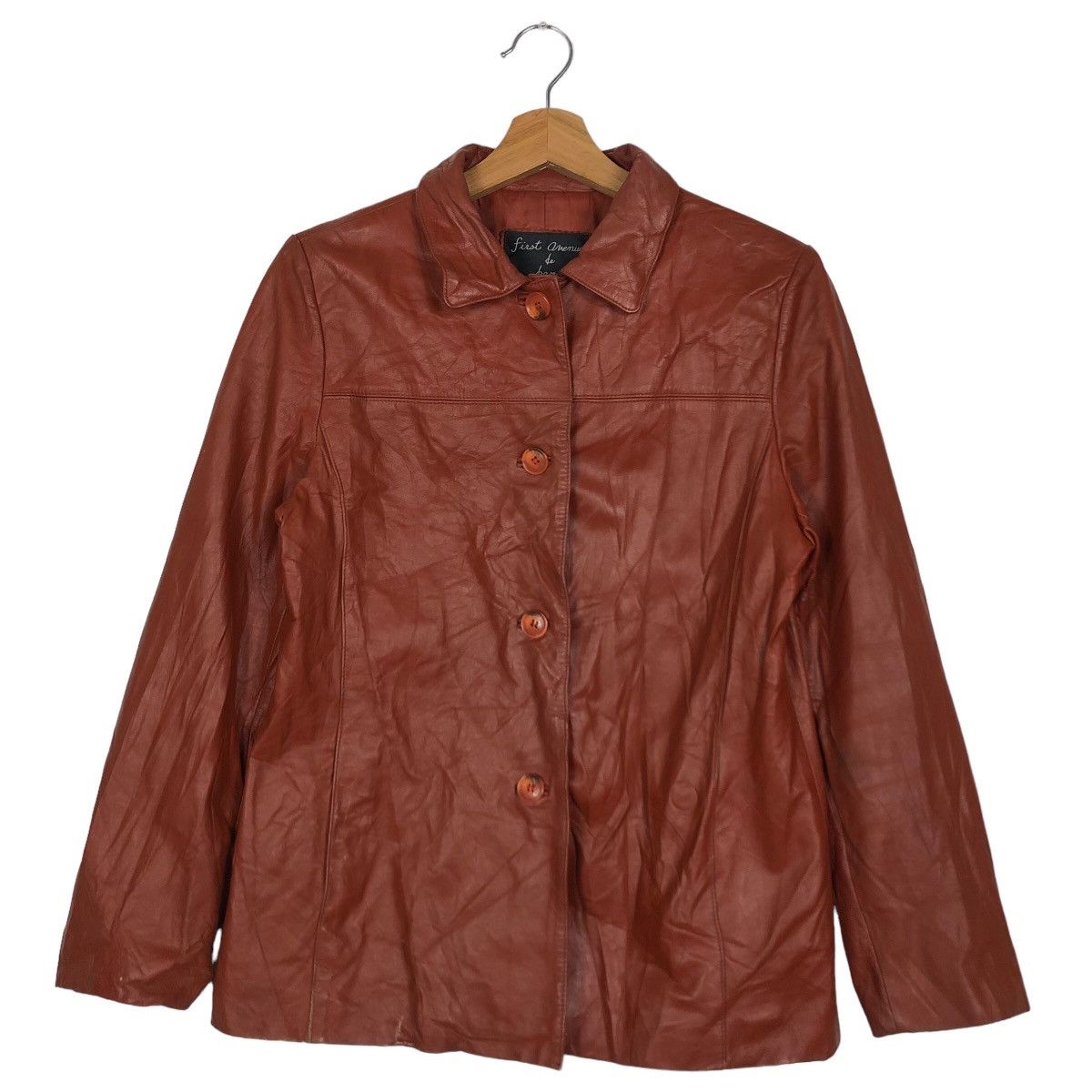 Japanese Brand 🔥VINTAGE LEATHER JACKET FIRST AVENUE DE POUR JAPAN MADE Size US L / EU 52-54 / 3 - 2 Thumbnail