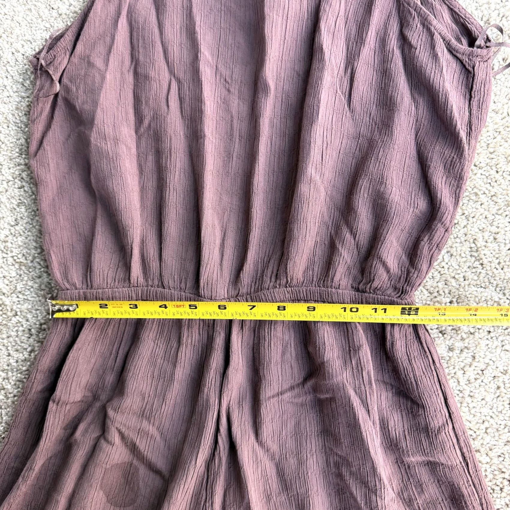 O'Neill O'Neill Jumpsuit Womens M Purple Gauze Sleeveless High Neck Elastic Waist | Casual Travel Solid 1 Piece Summer Size 32" / US 10 / IT 46 - 7 Thumbnail