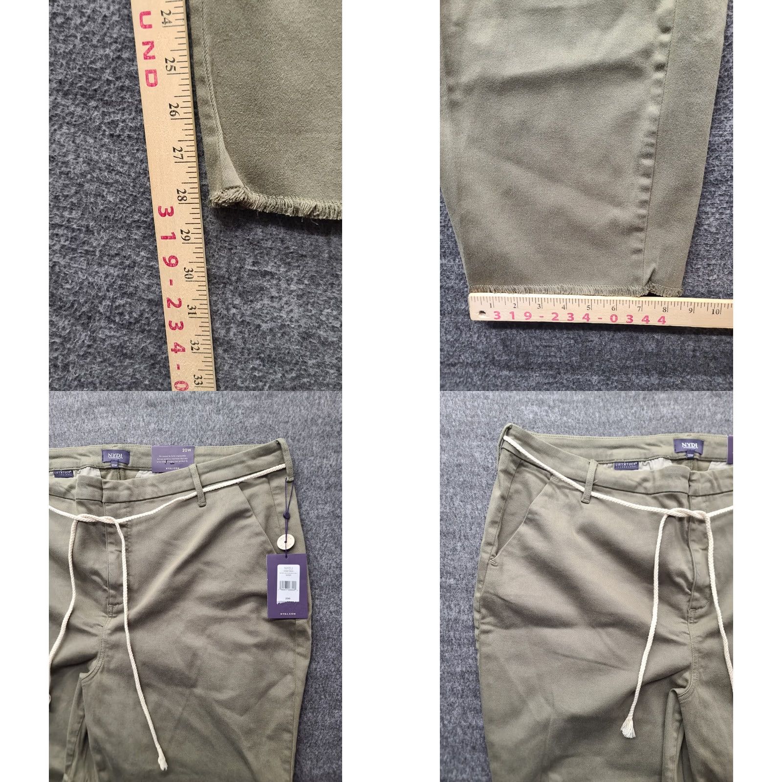 NYDJ VINTAGE NYDJ Pants Womens 20W 40x28 Relaxed Fit Ankle Cut Trouser Lift Tuck Belted Size 42" / US 20 - 8 Thumbnail