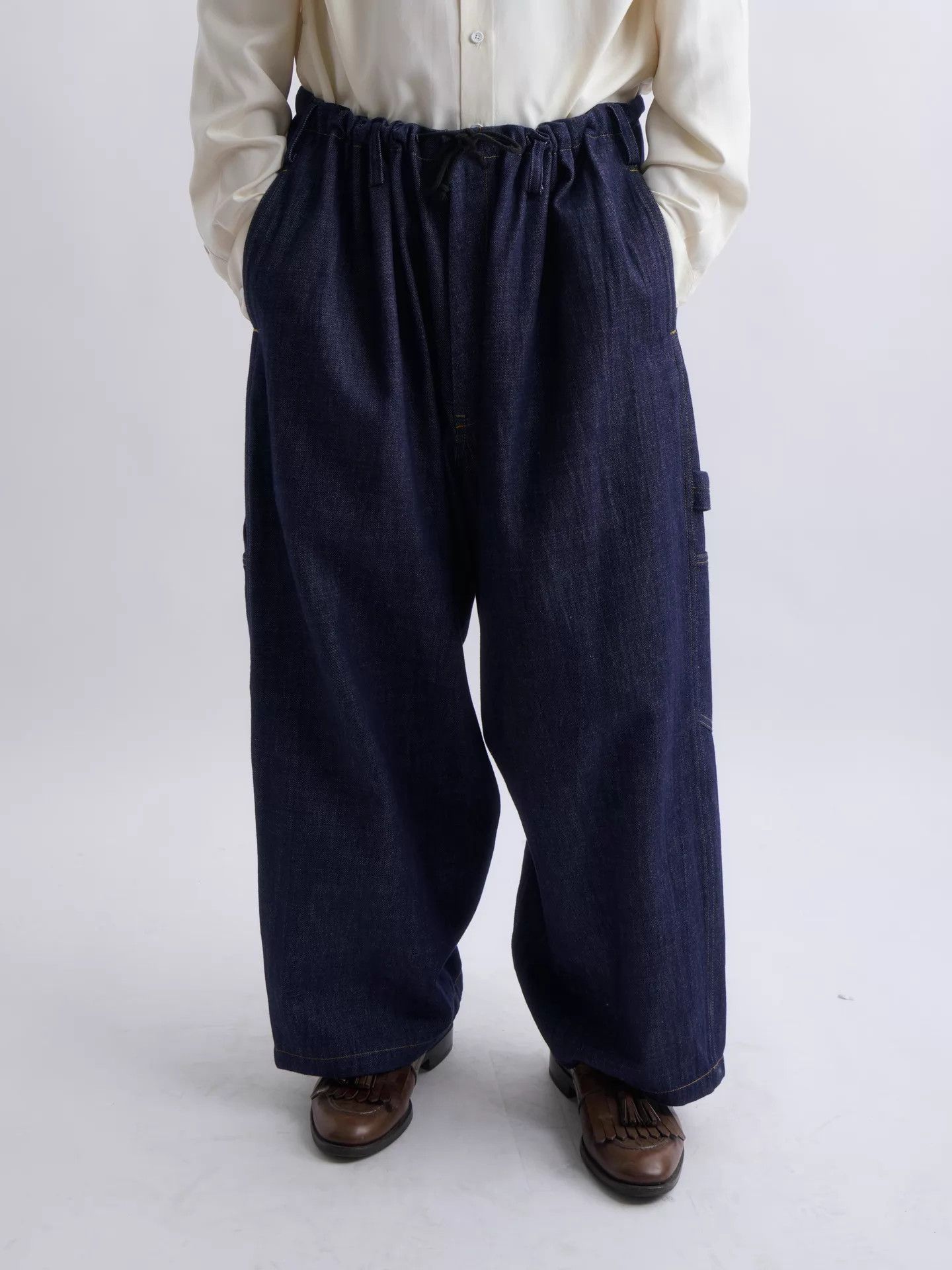 Yohji Yamamoto Yohji Yamamoto Y’s for men Drawstring Denim Baggy Work Size US 34 / EU 50 - 1 Thumbnail