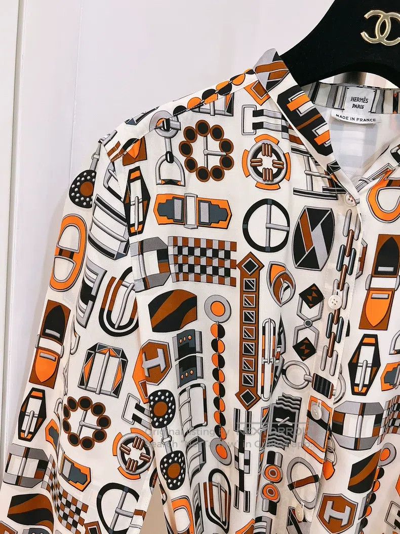Hermes Hermes Silk Printed Shirt Dress Size XXS / US 00 / IT 34 - 3 Thumbnail
