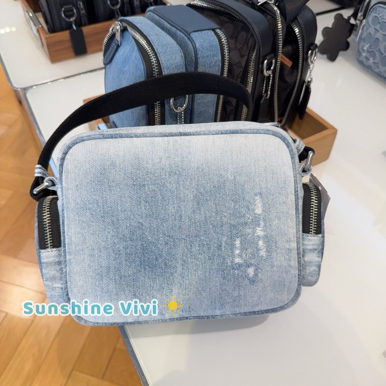 Coach Coach Fletcher Crossbody Bag Loved Denim CEA06 Light Indigo Size ONE SIZE - 5 Thumbnail