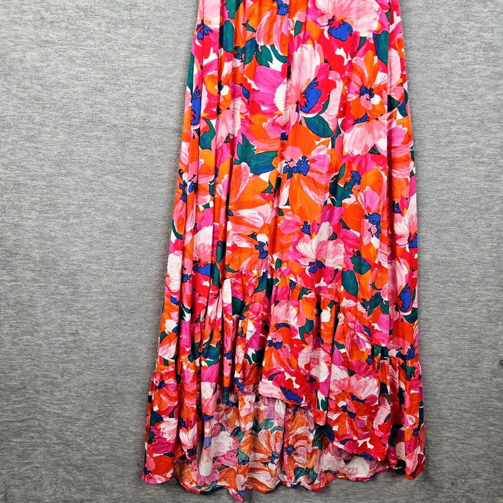 Vintage Abel The Label XS Women's Floral Tropical Flutter Maxi Dress Shirt? Size XS / US 0-2 / IT 36-38 - 4 Thumbnail