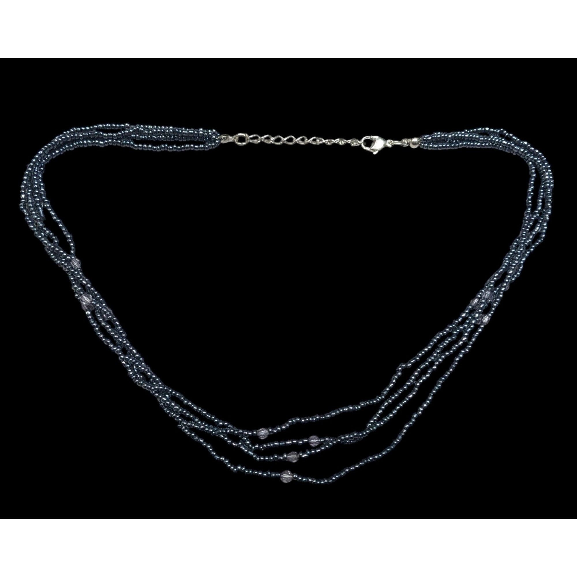 Other Simple Gothic Glass Beaded Multilayer Necklace With Subtle M Size ONE SIZE - 1 Thumbnail