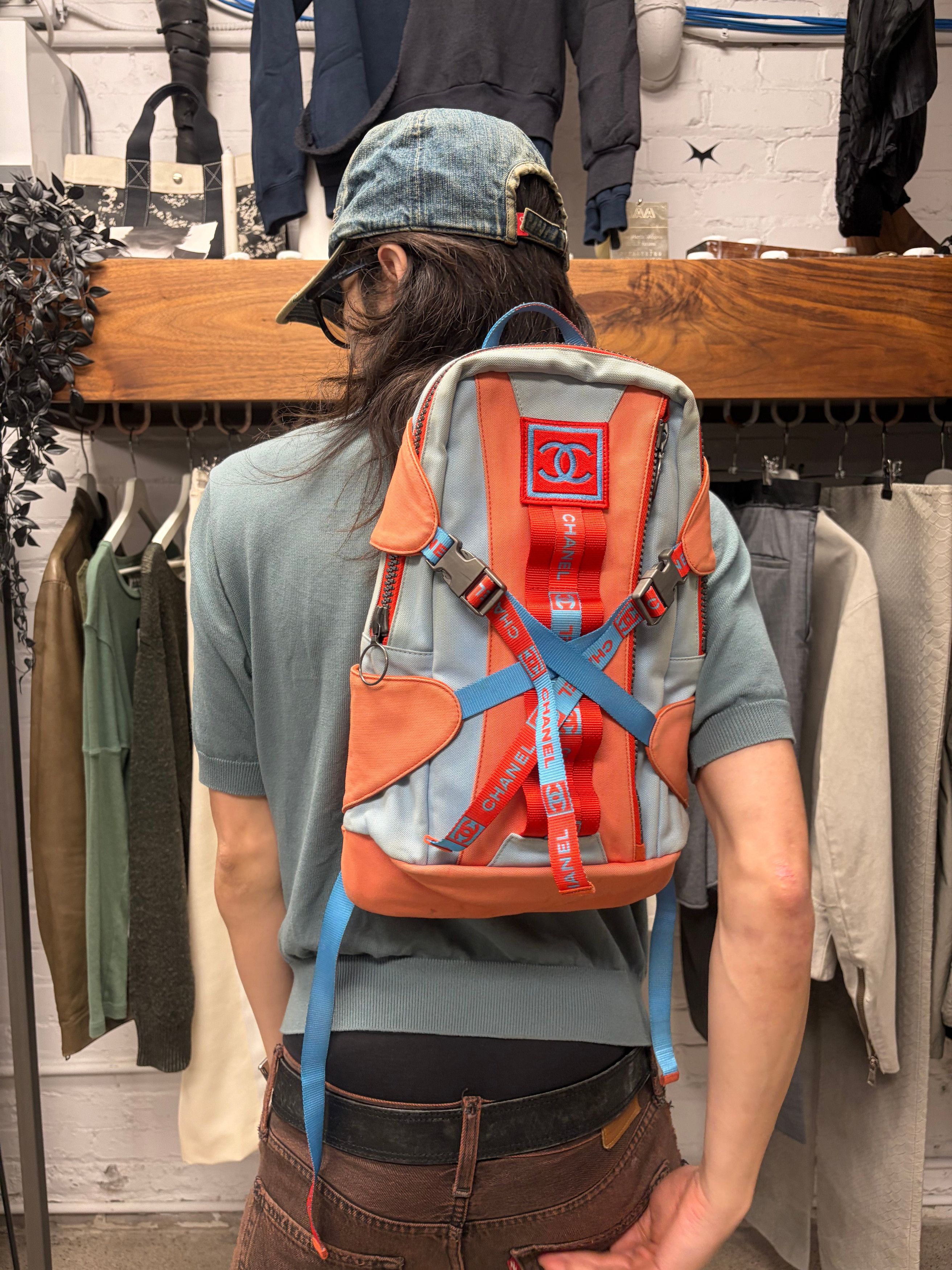 Chanel SS2002 Chanel Sport ‘Powder Blue/Orange’ Backpack Size ONE SIZE - 8 Thumbnail