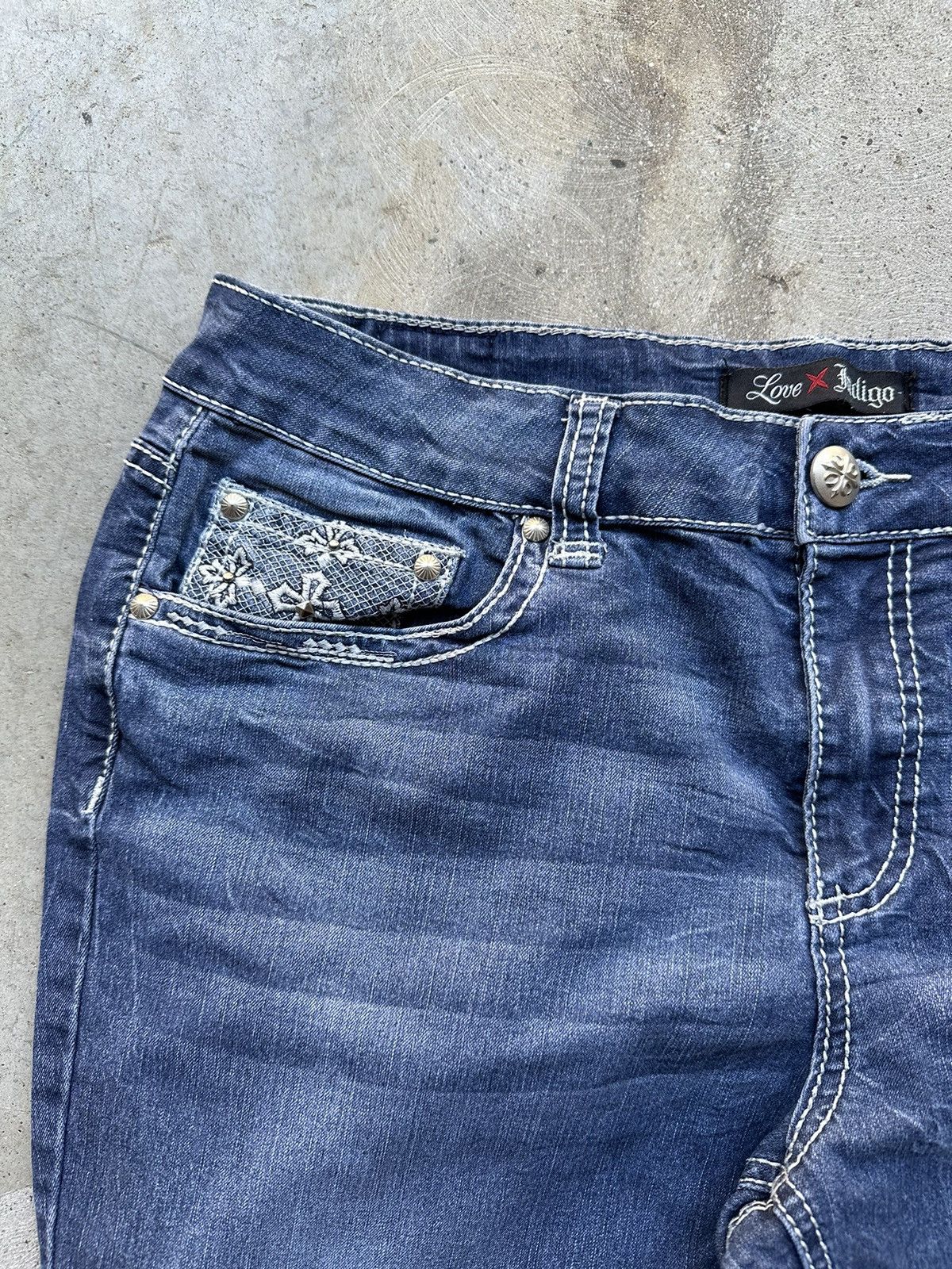 True Religion Y2K Vintage Love Indigo denim jeans Size 36" / US 14 / IT 50 - 5 Thumbnail