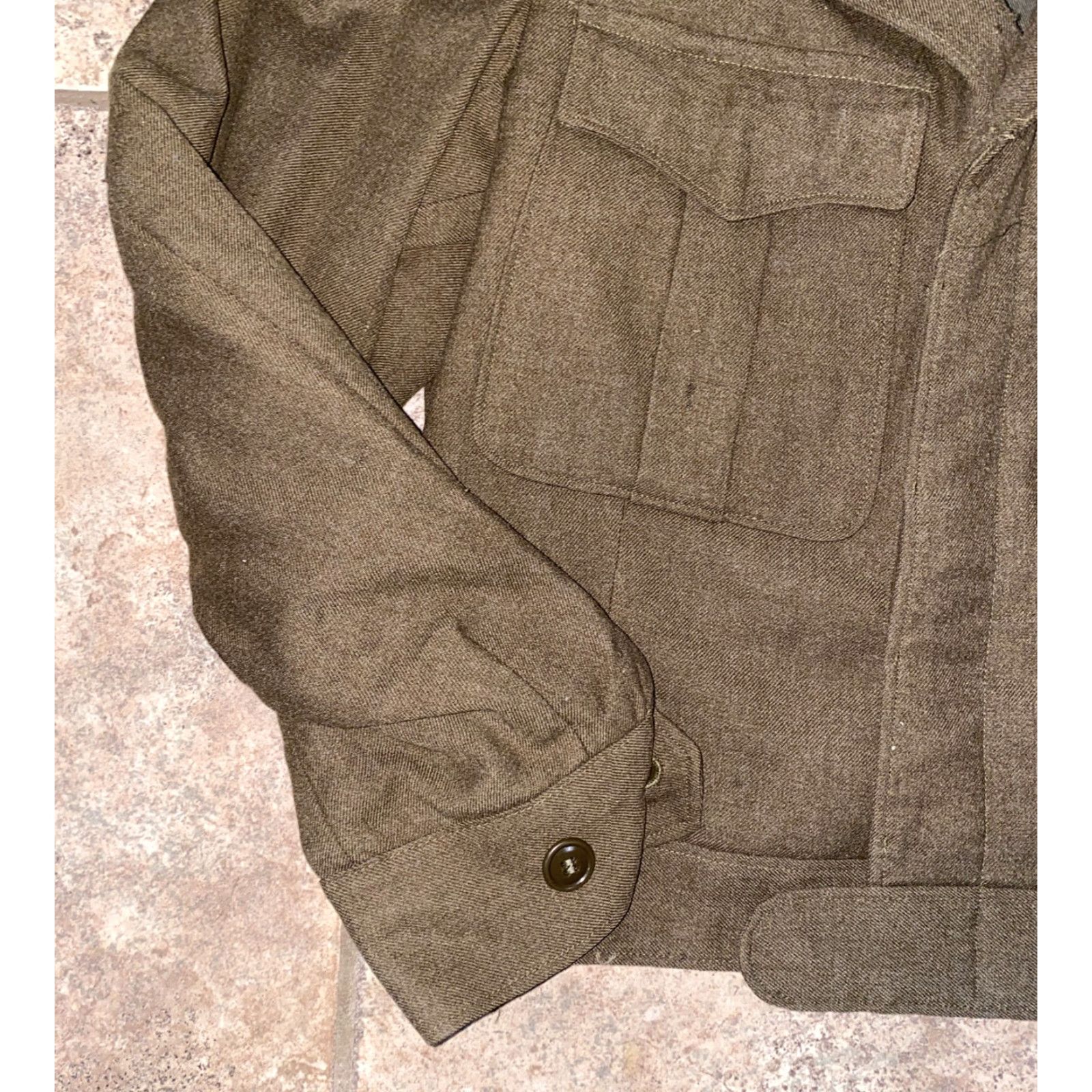 Vintage VINTAGE Unbranded Military Jacket Mens Green Multi Button 38S Wool Solid Casual Men 38S Size US XXS / EU 40 - 4 Thumbnail