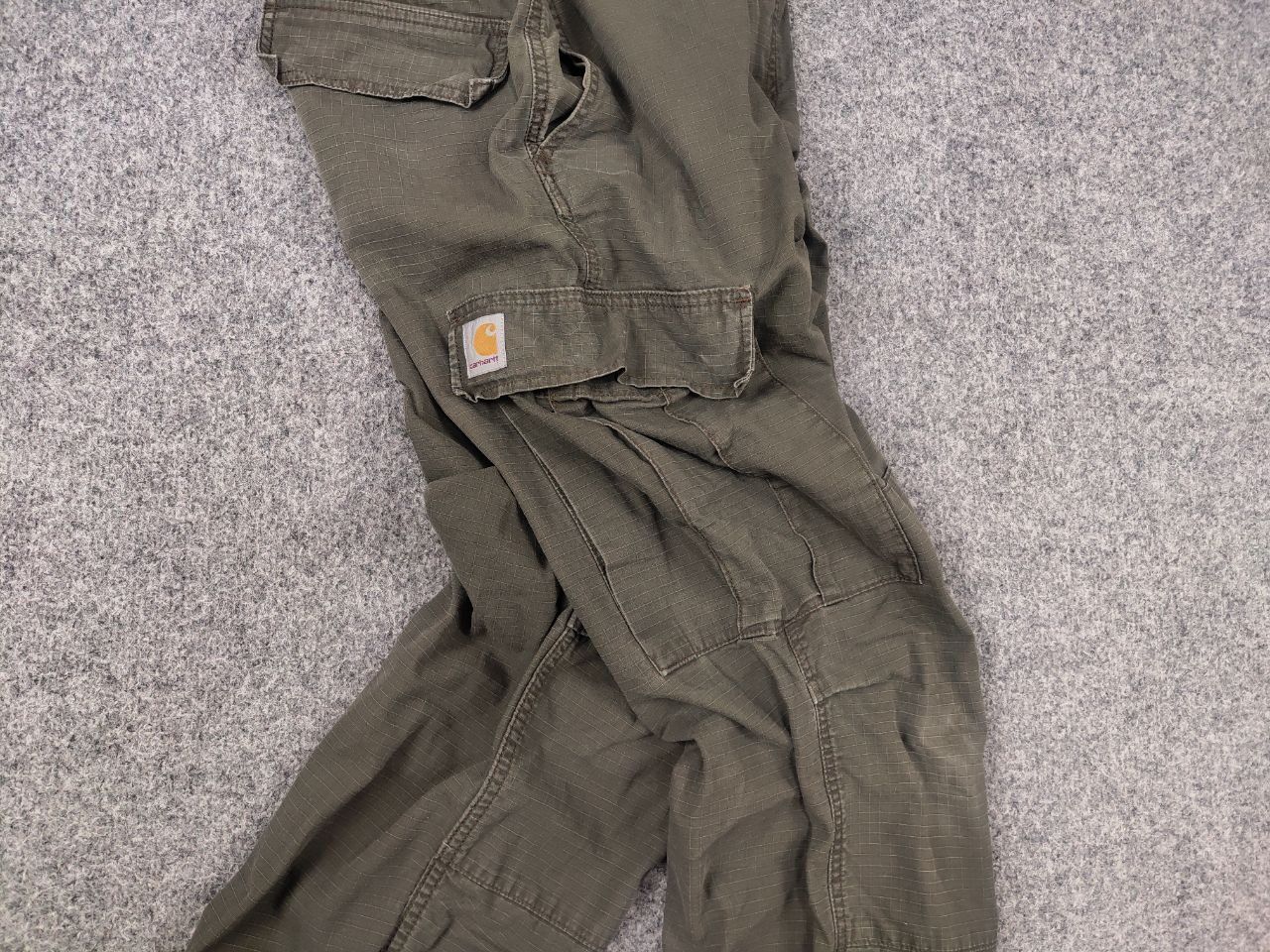 Carhartt Vintage Carhartt Ripstop Green Faded Regular Cargo Pants Size US 31 - 4 Thumbnail