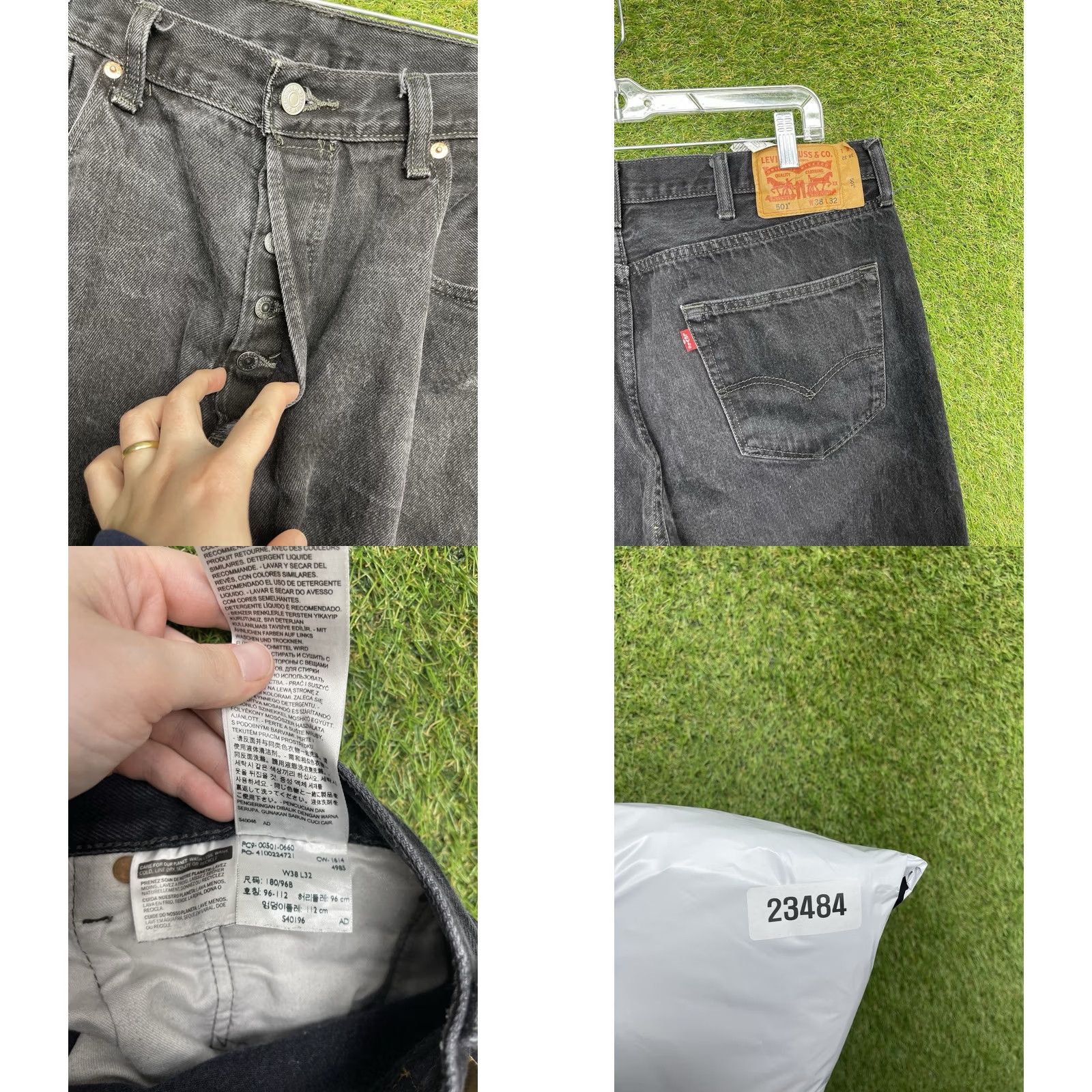 Levi's Levi's 501 Jeans Mens 38x32 Black Straight Button Fly Denim USA Pattern Vintage: No Size US 38 / EU 54 - 8 Thumbnail