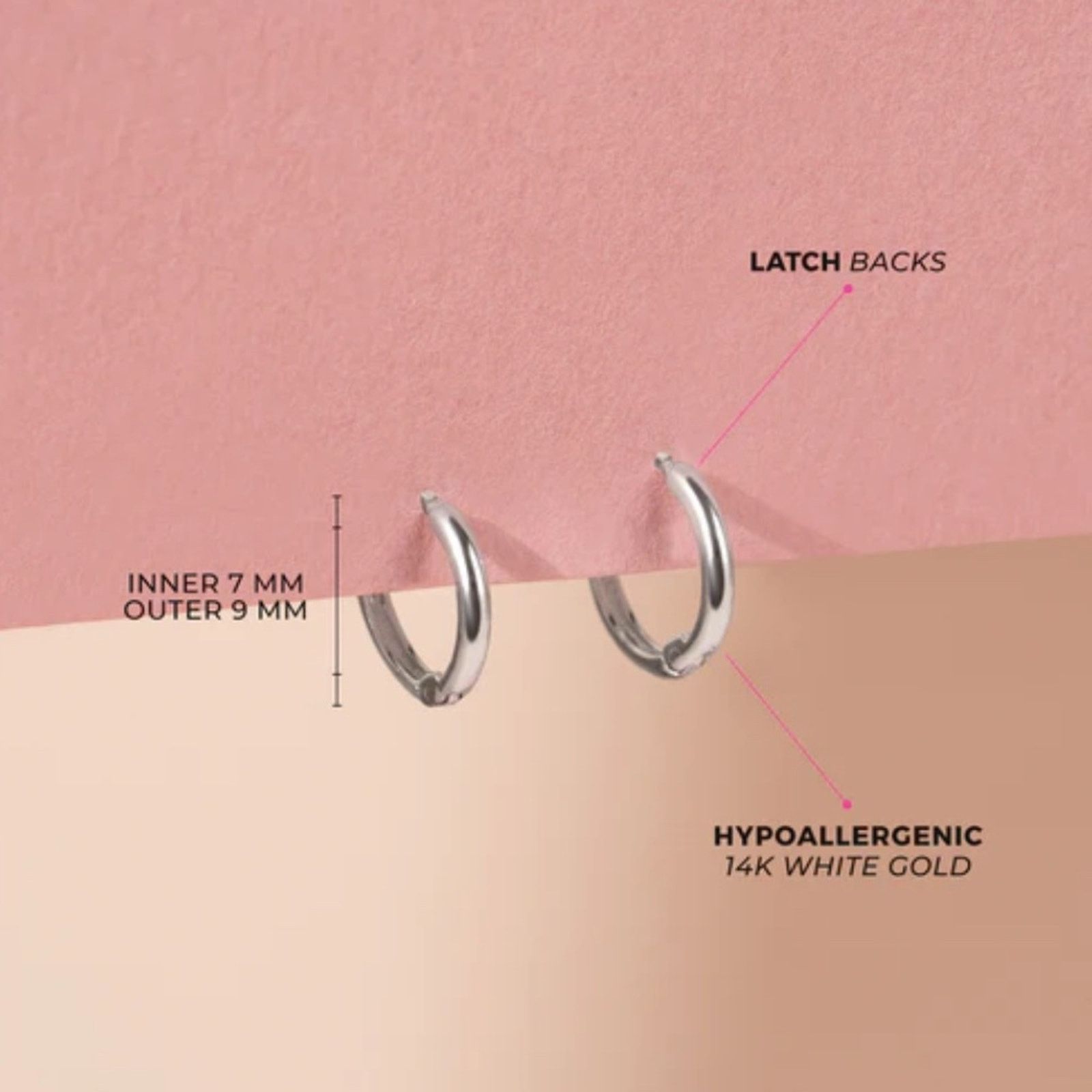 Other 14k White Gold The Perfect Tiny Hoop Size ONE SIZE - 3 Thumbnail