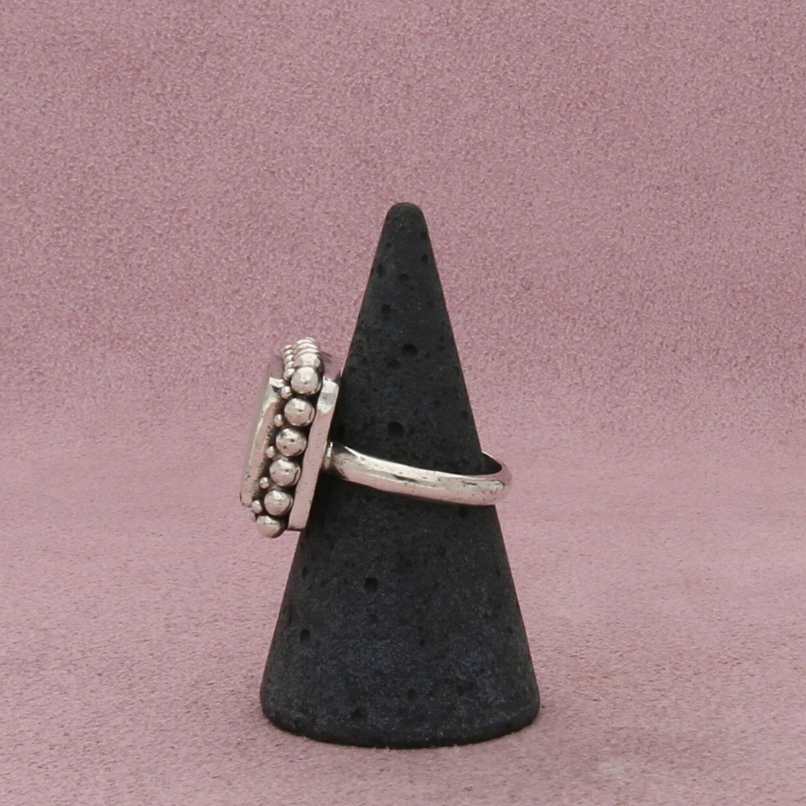 Sterling Silver sterling silver beaded mother of pearl square ring size 8.5 Size ONE SIZE - 4 Thumbnail