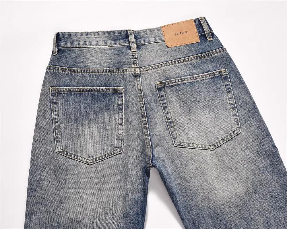 Japanese Brand × Jean Men's vintage washed distressed loose flared ripped jeans Size US 34 / EU 50 - 4 Thumbnail
