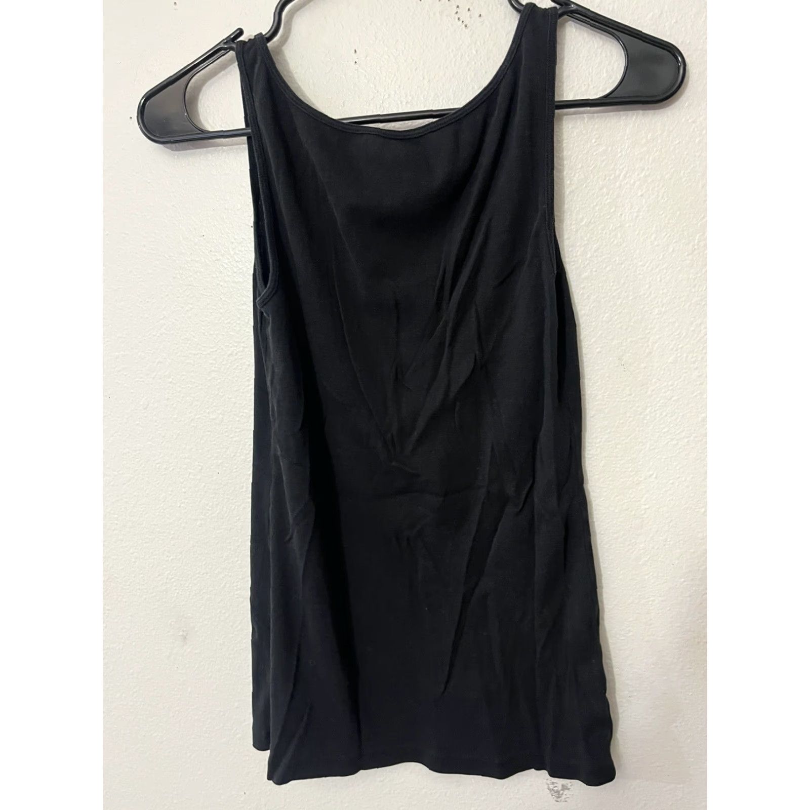 Loft VINTAGE Loft Tank Top Womens Medium Black Casual Knit Blouse Lightweight Ruffle Strappy Sleeve Classic Size M / US 6-8 / IT 42-44 - 2 Thumbnail