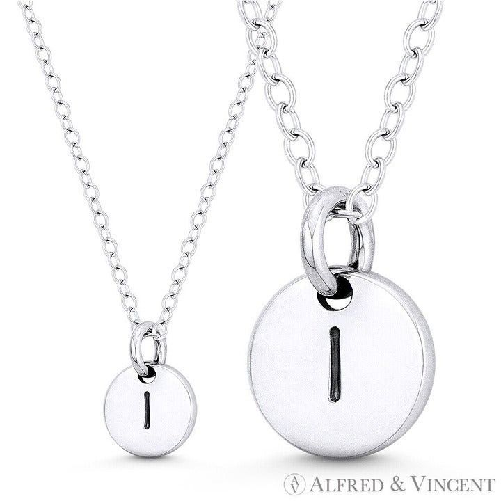 Other Initial Letter "I" Engraved Tiny Circle Pendant Size ONE SIZE - 1 Preview