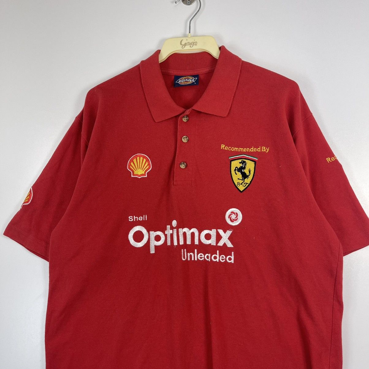 Ferrari 90s Vintage 1996 Michael Schumacher Ferrari F1 Polo Shirt Size US L / EU 52-54 / 3 - 2 Thumbnail