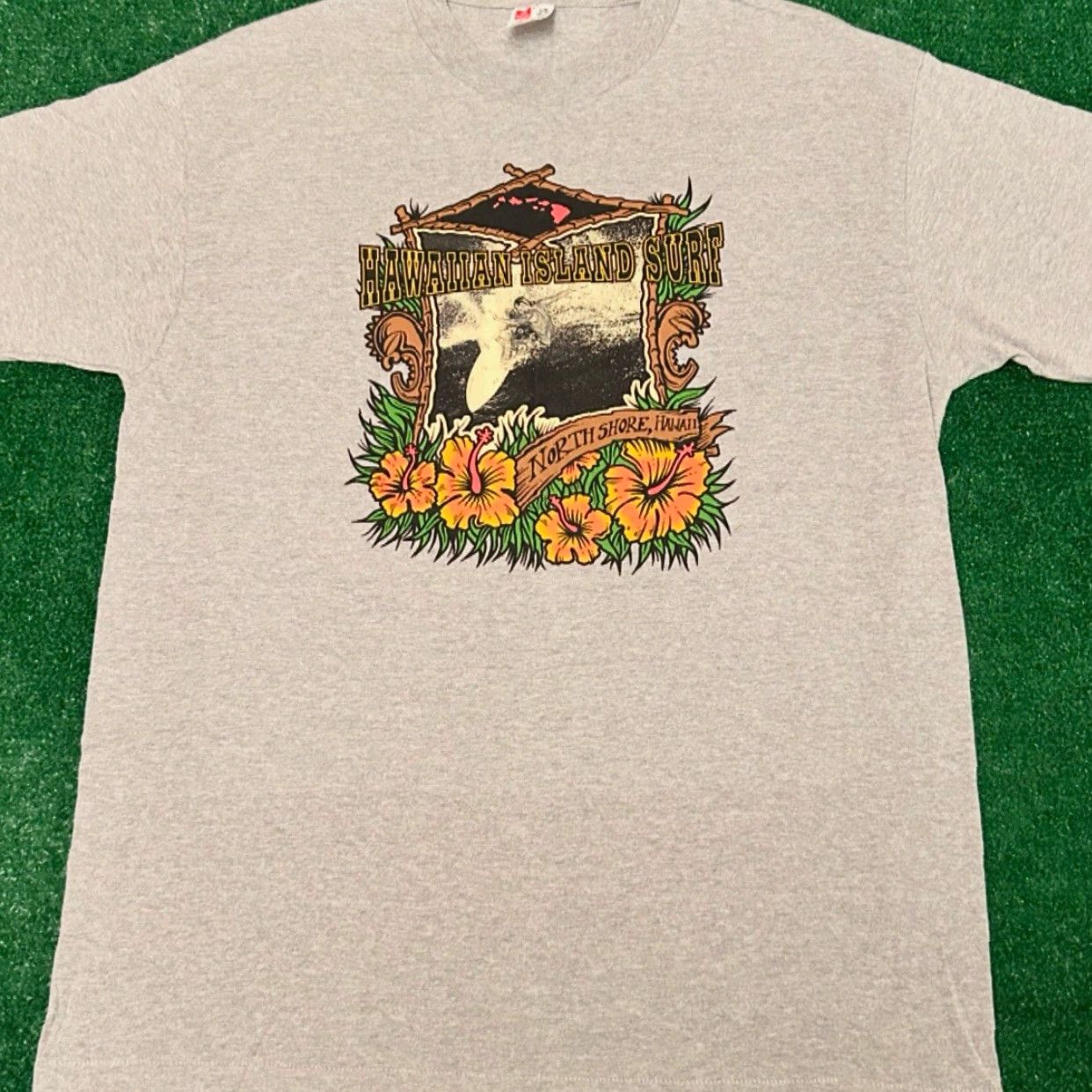 Vintage VINTAGE North Shore Hawaii Surf Surfer Tee VTG Shirt Mens Large Gray 80s 90s Surfing Beach Skater Size US L / EU 52-54 / 3 - 3 Thumbnail