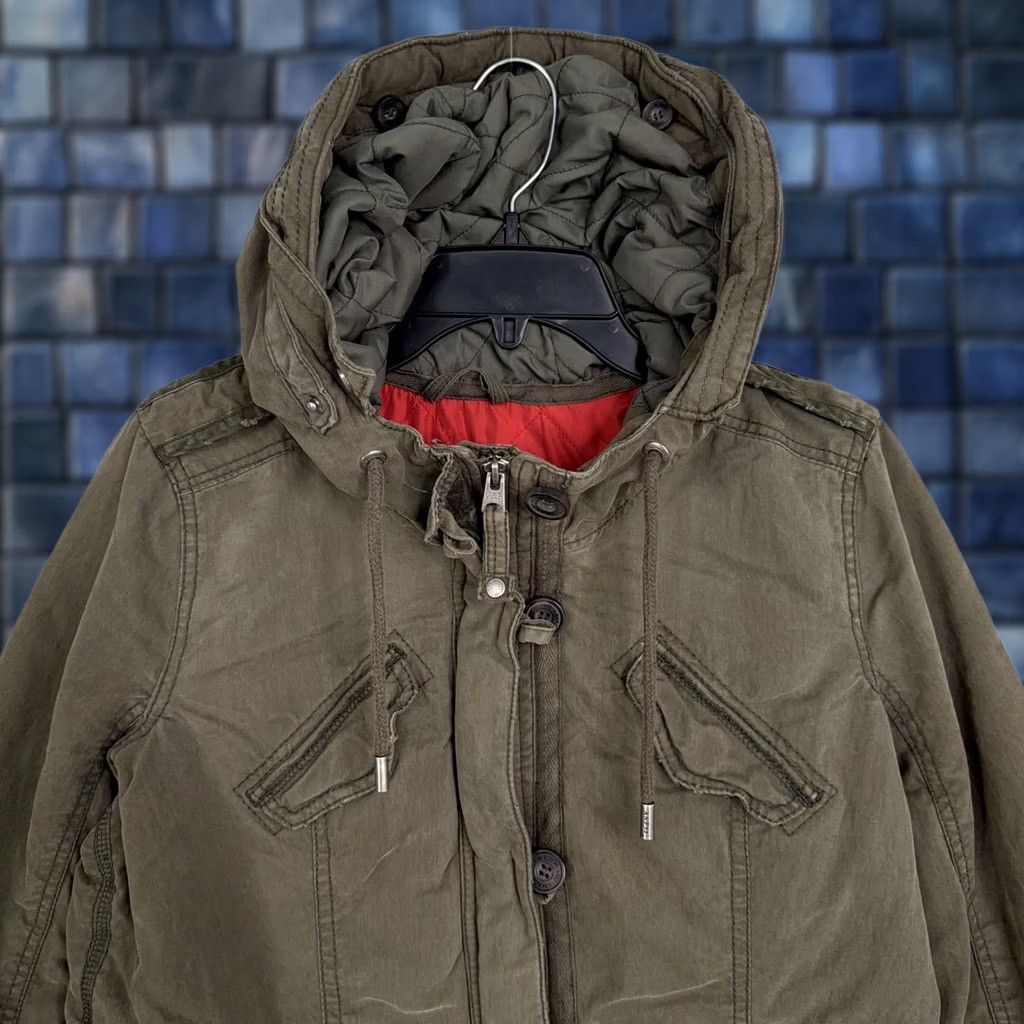 Abercrombie & Fitch Abercrombie & Fitch Jacket Womens Large Green Hooded Canvas Quilted Lined Parka Size L / US 10 / IT 46 - 1 Thumbnail