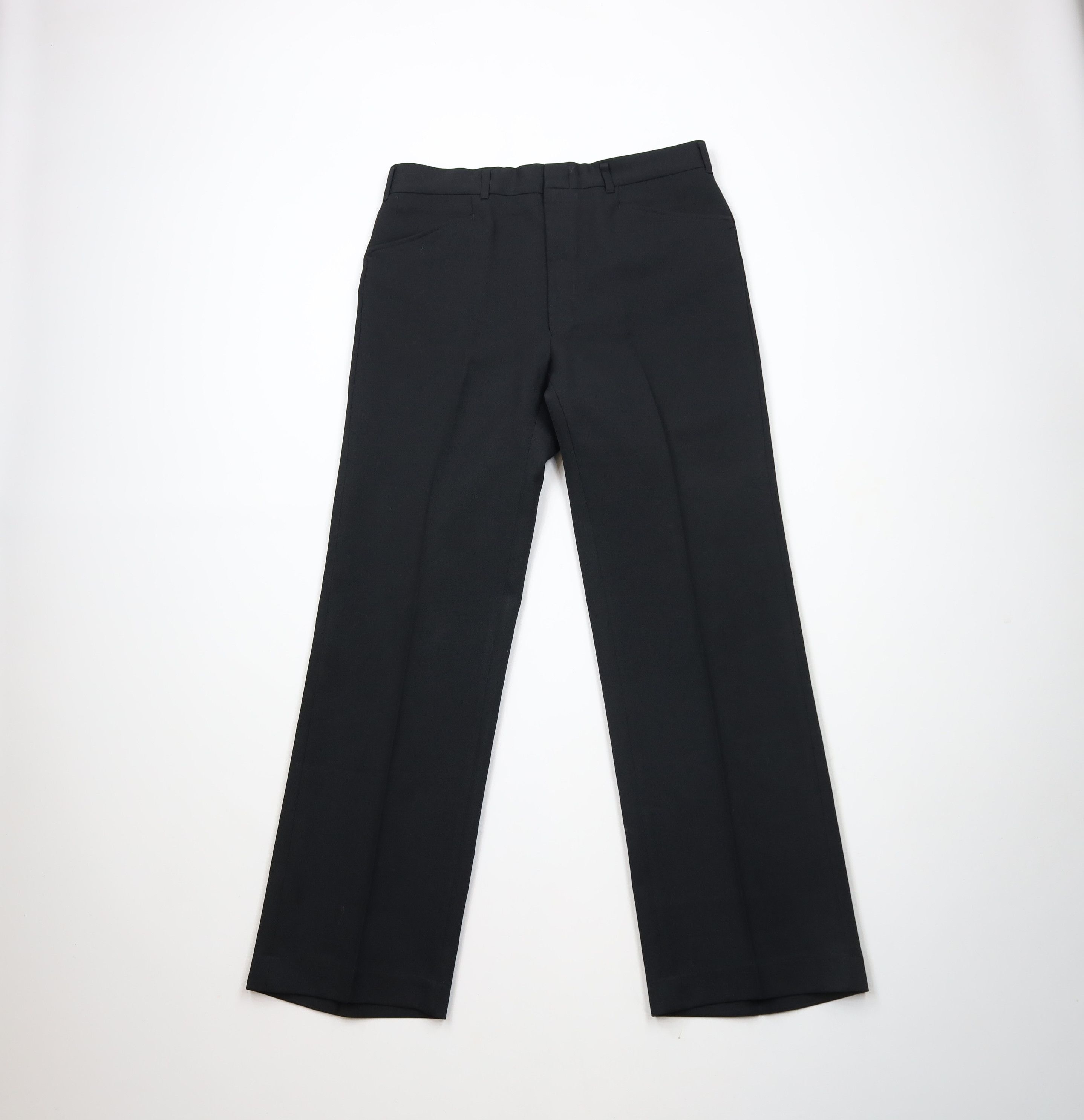Vintage Vintage 90s Streetwear Flared Wide Leg Chino Pants Black Size US 34 / EU 50 - 1 Thumbnail