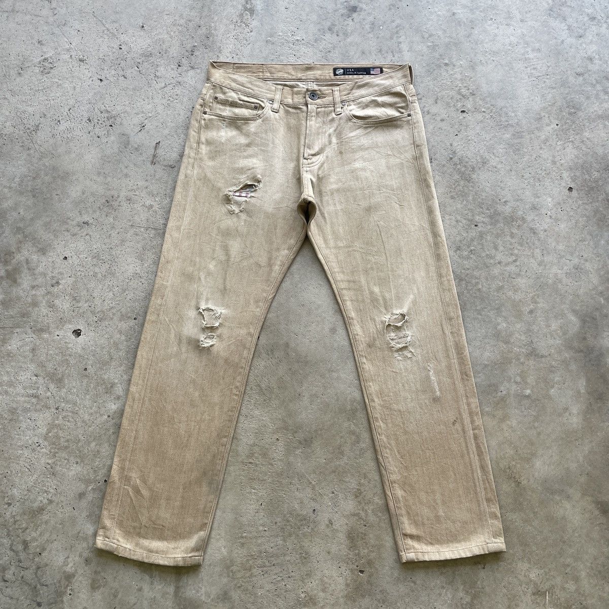 Japanese Brand W33 Vintage Back Number Jeans Distressed Faded Ripped Pants Size US 33 - 1 Thumbnail