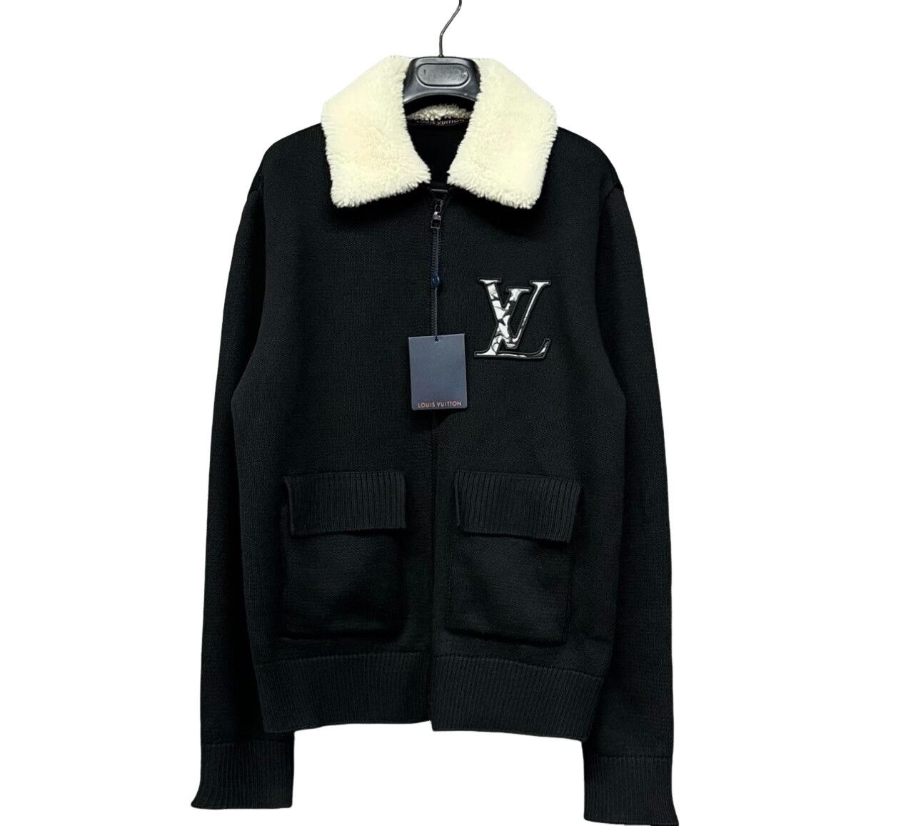 Louis Vuitton Louis Vuitton Shearling Collar Logo Knit Jacket M Size US M / EU 48-50 / 2 - 1 Thumbnail