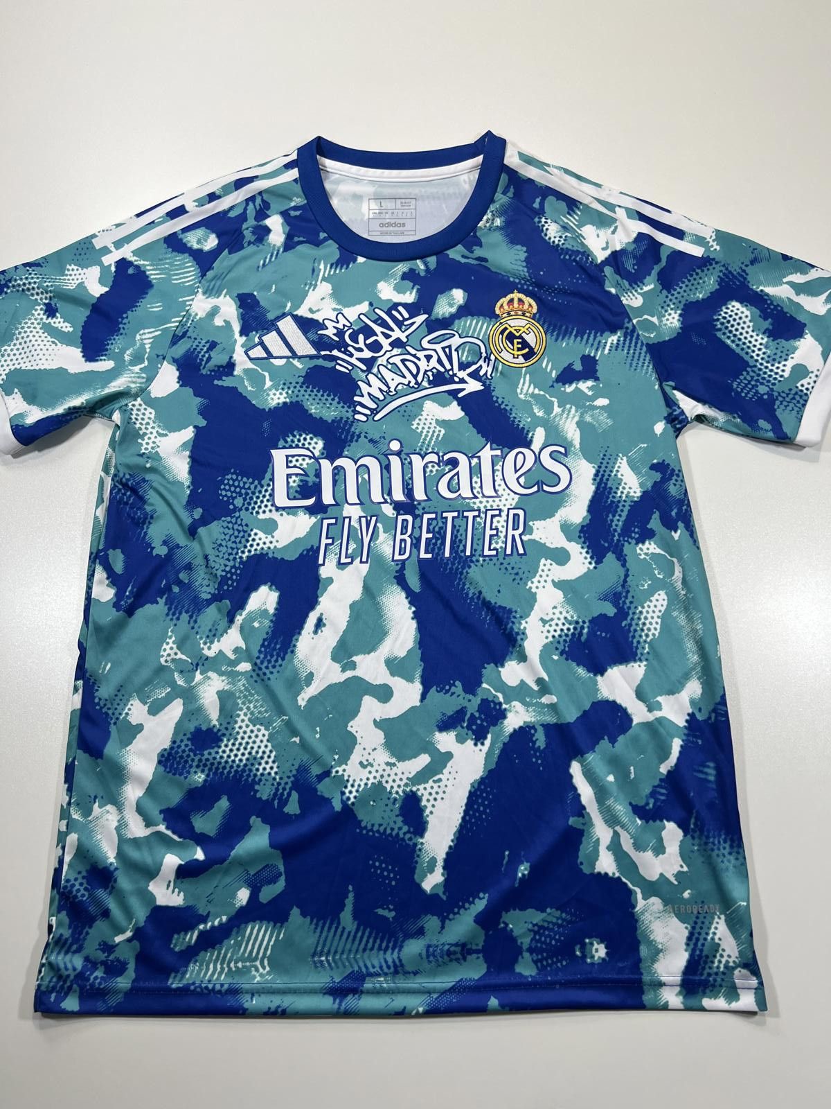 Adidas Adidas Real Madrid Soccer Jersey - Blue Camo, Size Large Size US L / EU 52-54 / 3 - 1 Thumbnail