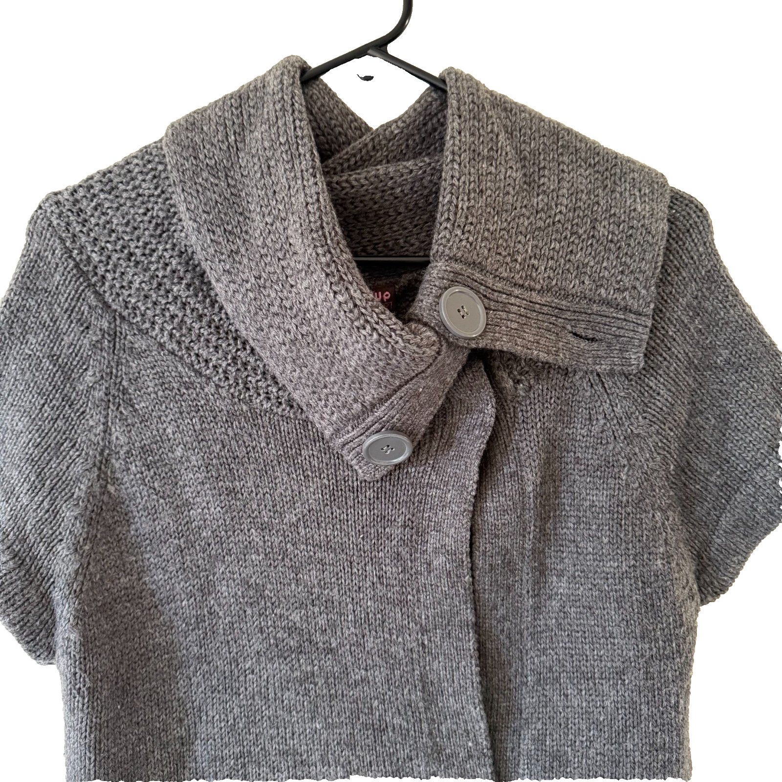 Missguided Hooked Up by IOT Short Sleeve Cowl Neck Cardigan Gray M Size M / US 6-8 / IT 42-44 - 1 Thumbnail