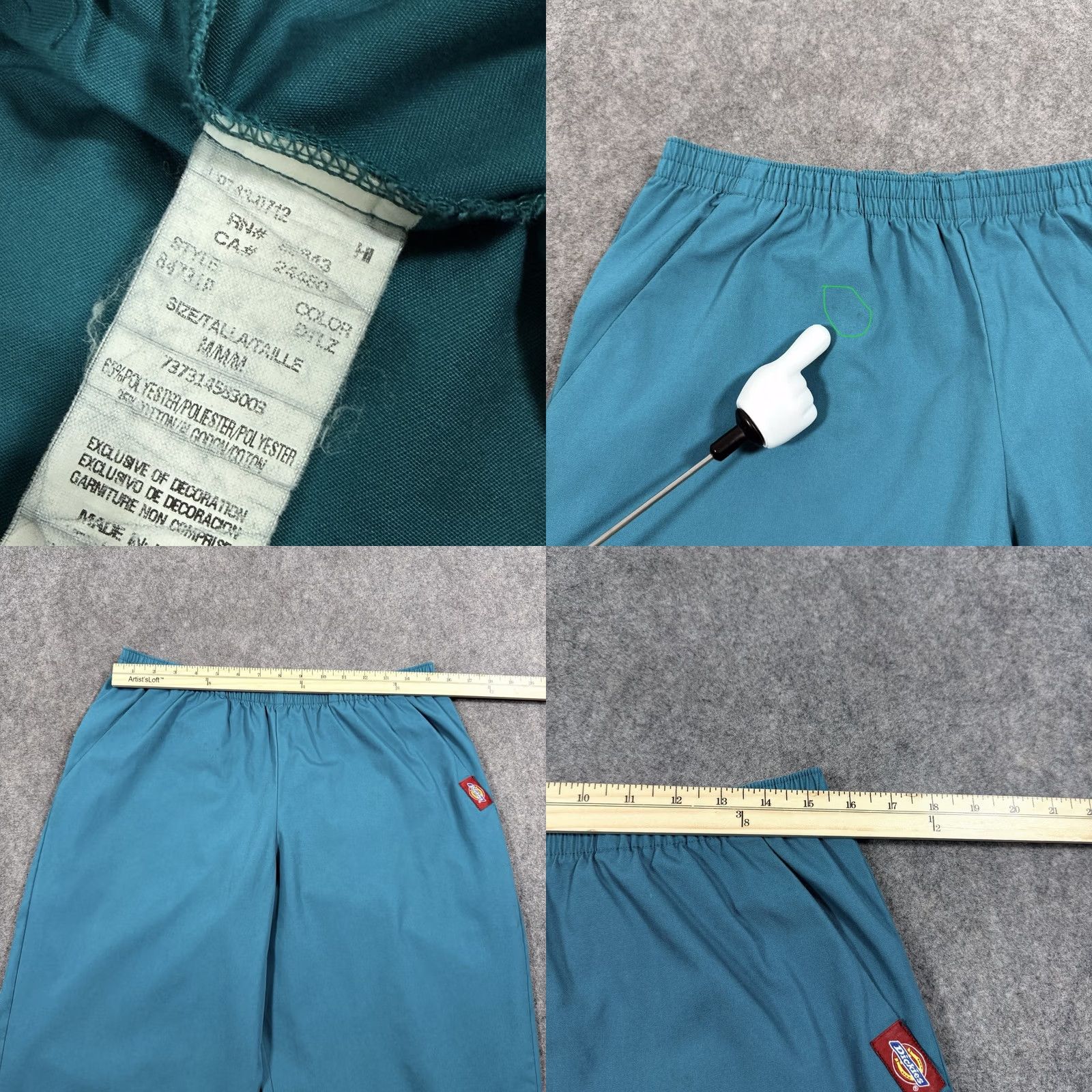 Dickies Dickies Elastic Waist Scrub Pants Women Sz Medium (Actual 31x29.5) Teal Green Size 32" / US 10 / IT 46 - 8 Thumbnail