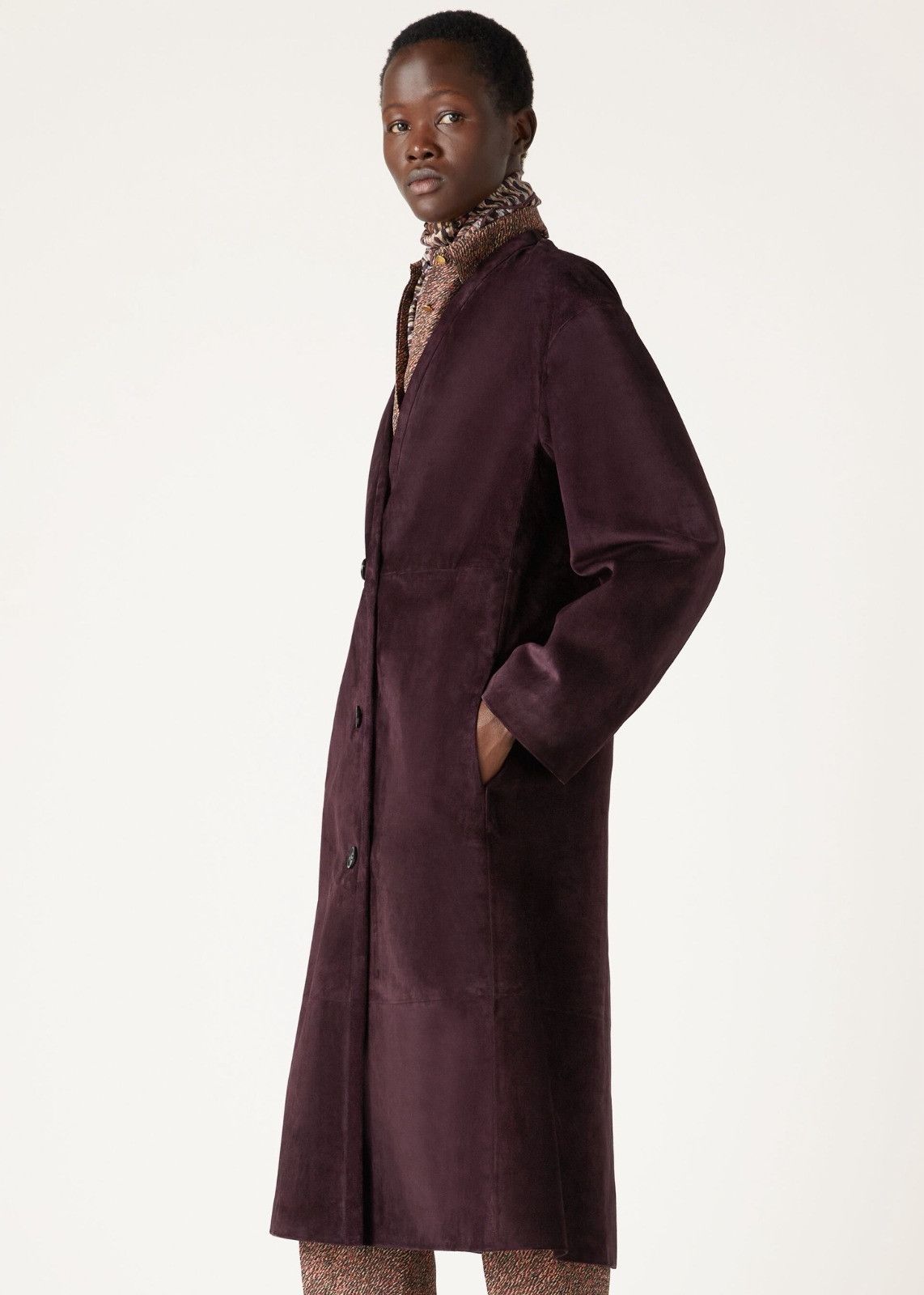 Loro Piana o1srvl11e0126 FAO3692 Cash Suede Peter Coat in Deep Burgundy Size L / US 10 / IT 46 - 5 Thumbnail