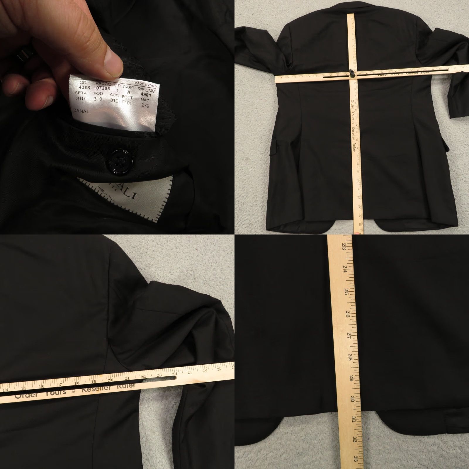 Canali Canali 1934 Blazer Wool Black 44R 2 Button Formal Jacket Single-Breasted Notch Lapel Double-Vented Mens Vintage No N/A Size 44R - 10 Thumbnail